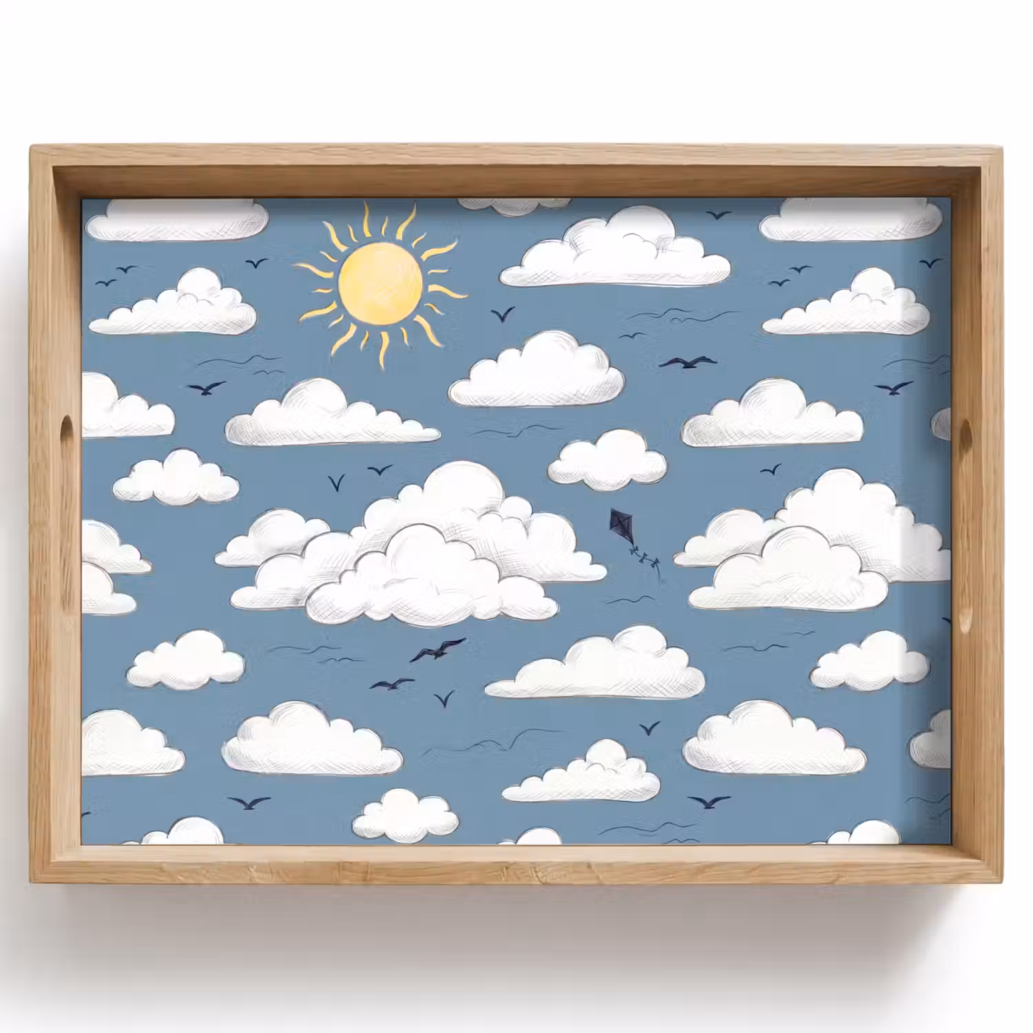 Lucht - Zon - Wolken - Natuur - Blauw Dienblad Rechthoek middel -z3d_shopping