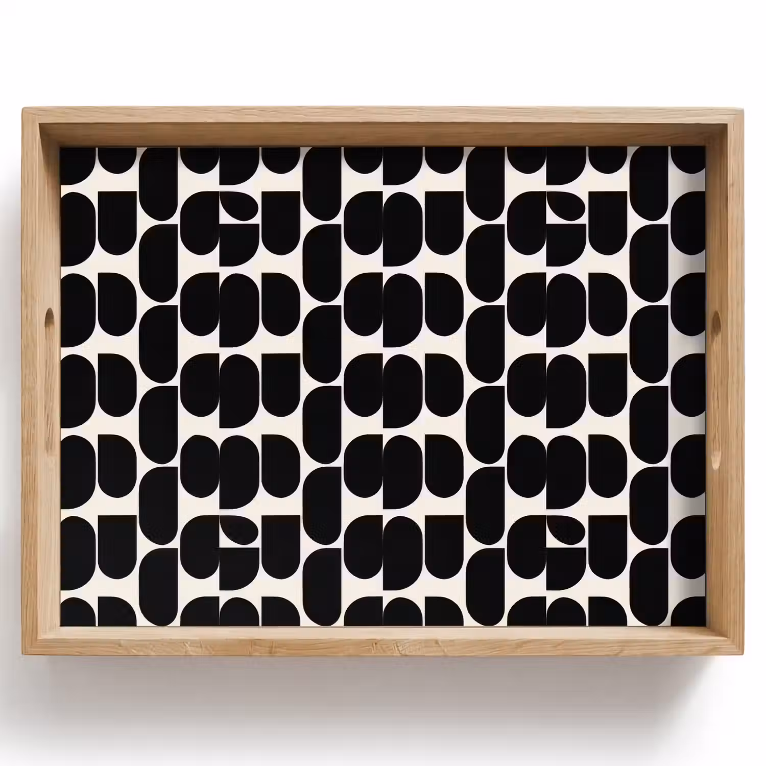 Modern - Patroon - Zwart Dienblad Rechthoek middel 911 -z3d_shopping
