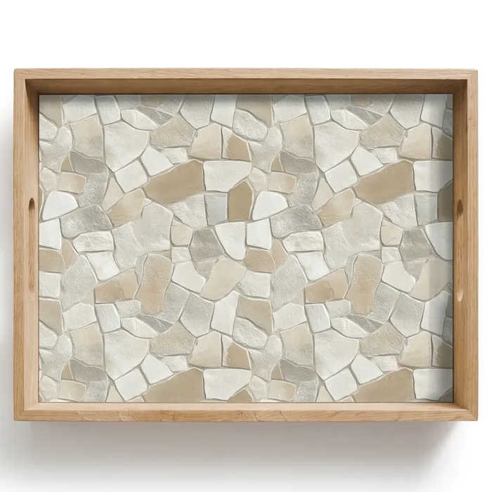 Mozaïek - Stenen - Beige Dienblad Rechthoek middel 911 -z3d_shopping