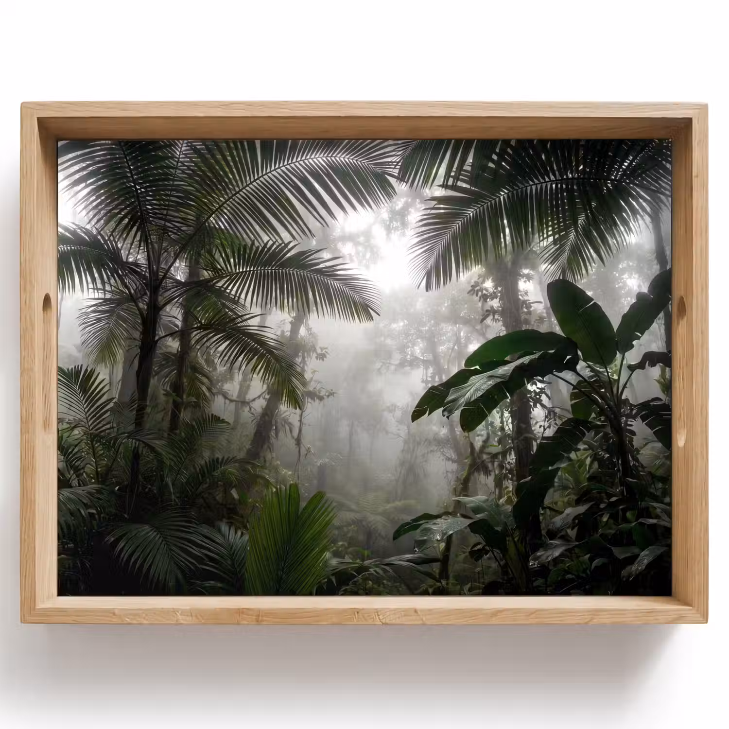 Natuur - Jungle - Mist - Groen - Bladeren Dienblad Rechthoek middel -z3d_shopping