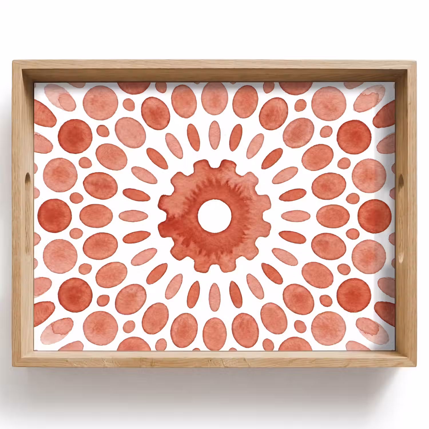 Patroon - Cirkels - Abstract - Modern - Rood Dienblad Rechthoek middel -z3d_shopping