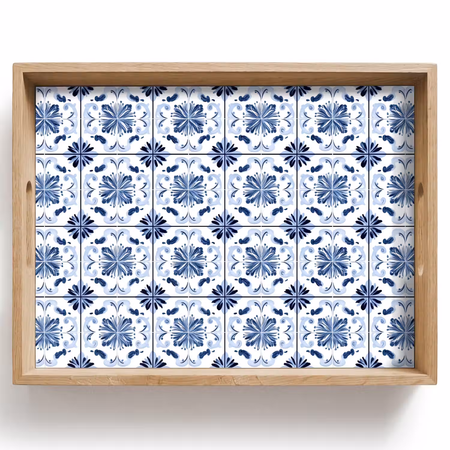 Patroon - Tegel - Blauw Dienblad Rechthoek middel 911 -z3d_shopping