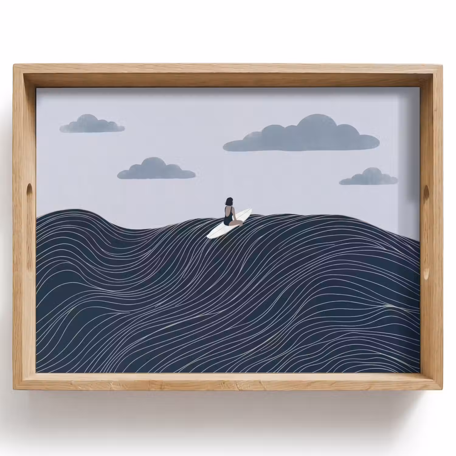 Persoon - Surfen - Oceaan - Natuur - Modern Dienblad Rechthoek middel -z3d_shopping