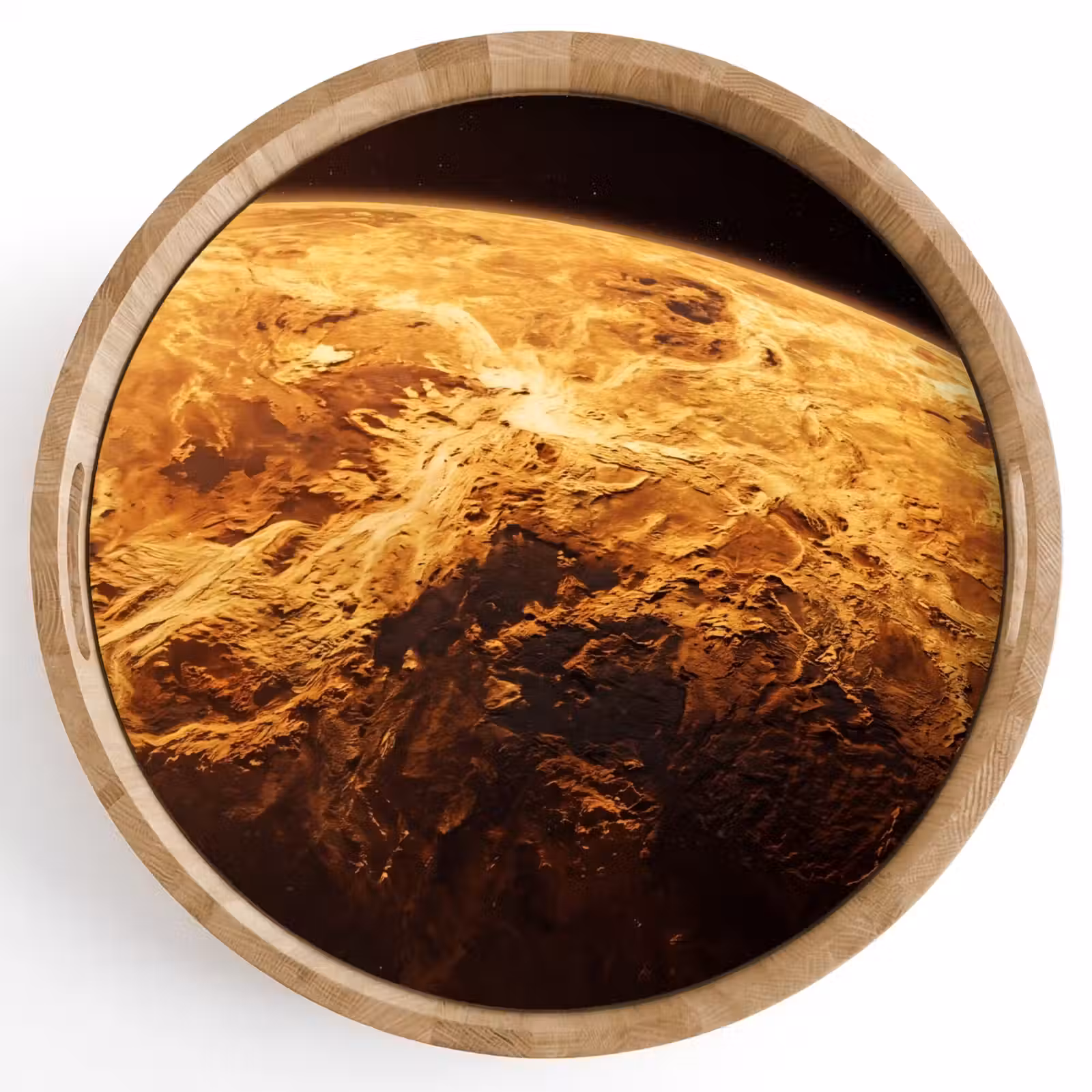 Dienblad - Planeet - Ruimte - Oranje - Planeet - Ruimte - Oranje Dienblad Rond middel