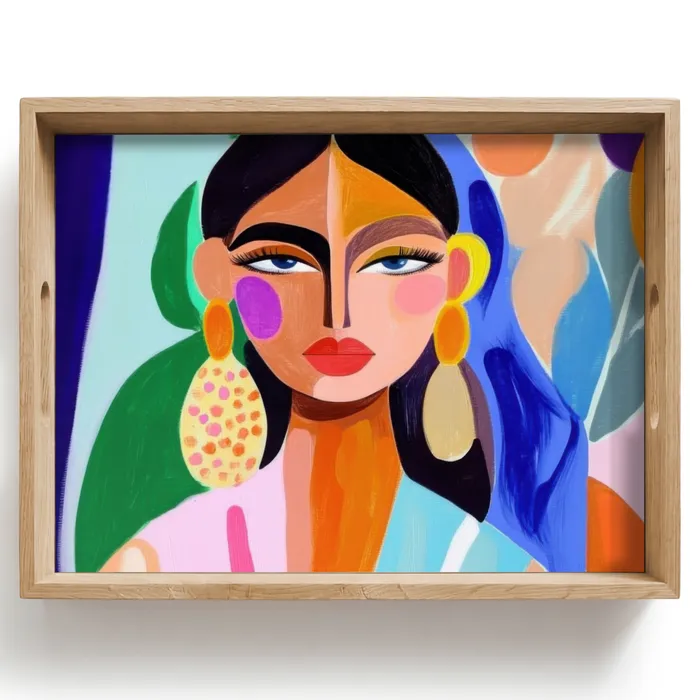 Portret - Vrouw - Modern Dienblad Rechthoek middel -z3d_shopping