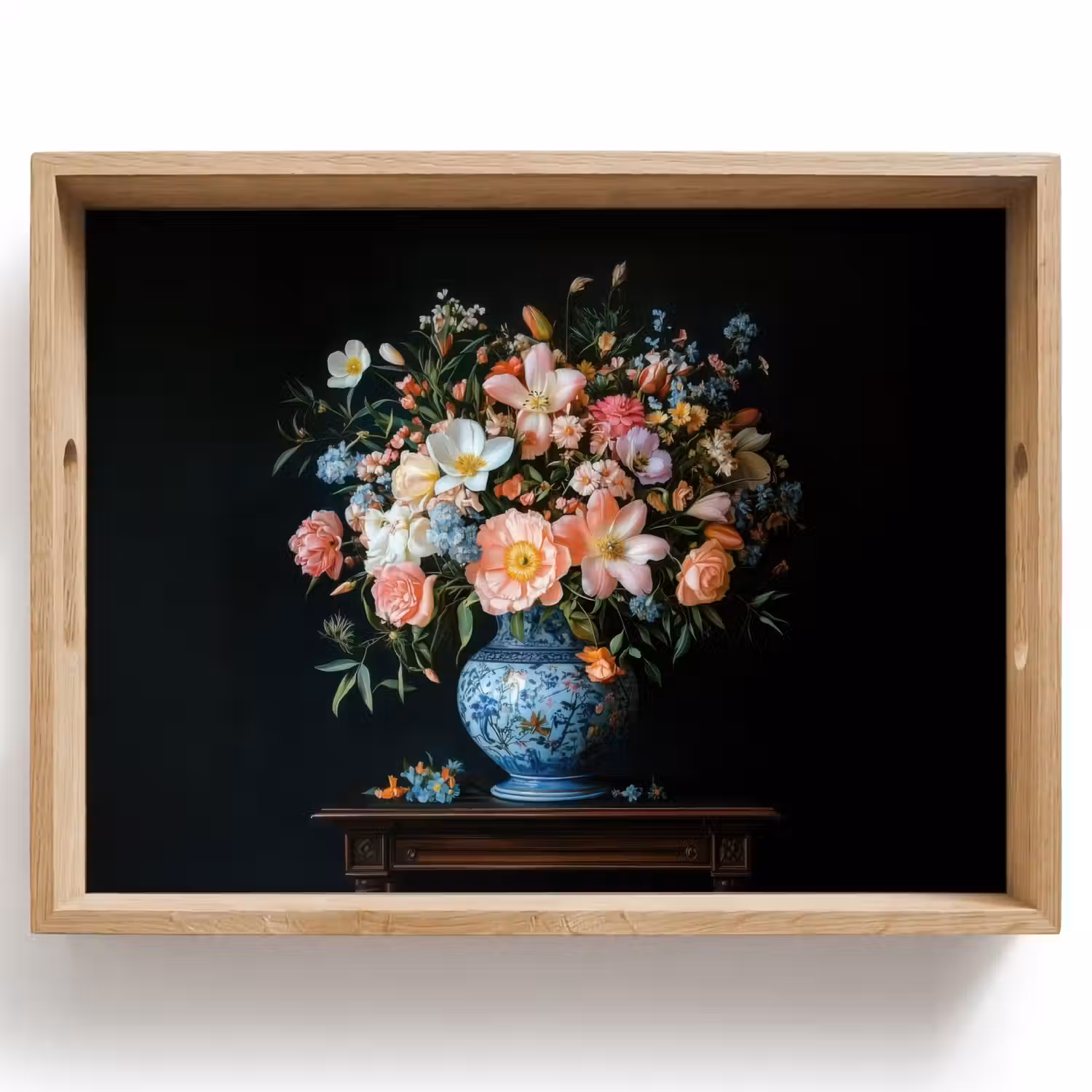 Roze - Bloemen - Vaas - Kleuren Dienblad Rechthoek middel -z3d_shopping