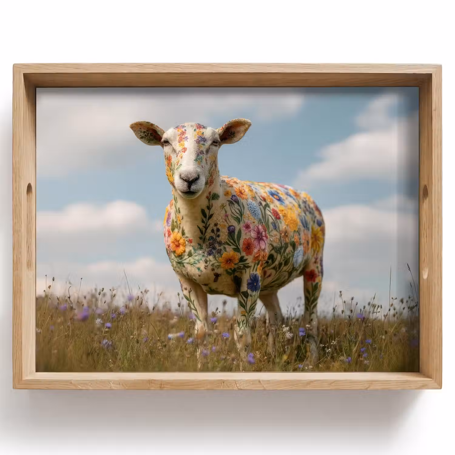 Schaap - Bloemen - Weide Dienblad Rechthoek middel -z3d_shopping