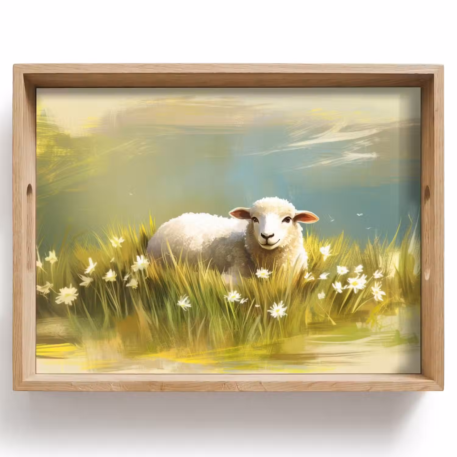 Schaap - Weide - Groen Dienblad Rechthoek middel -z3d_shopping