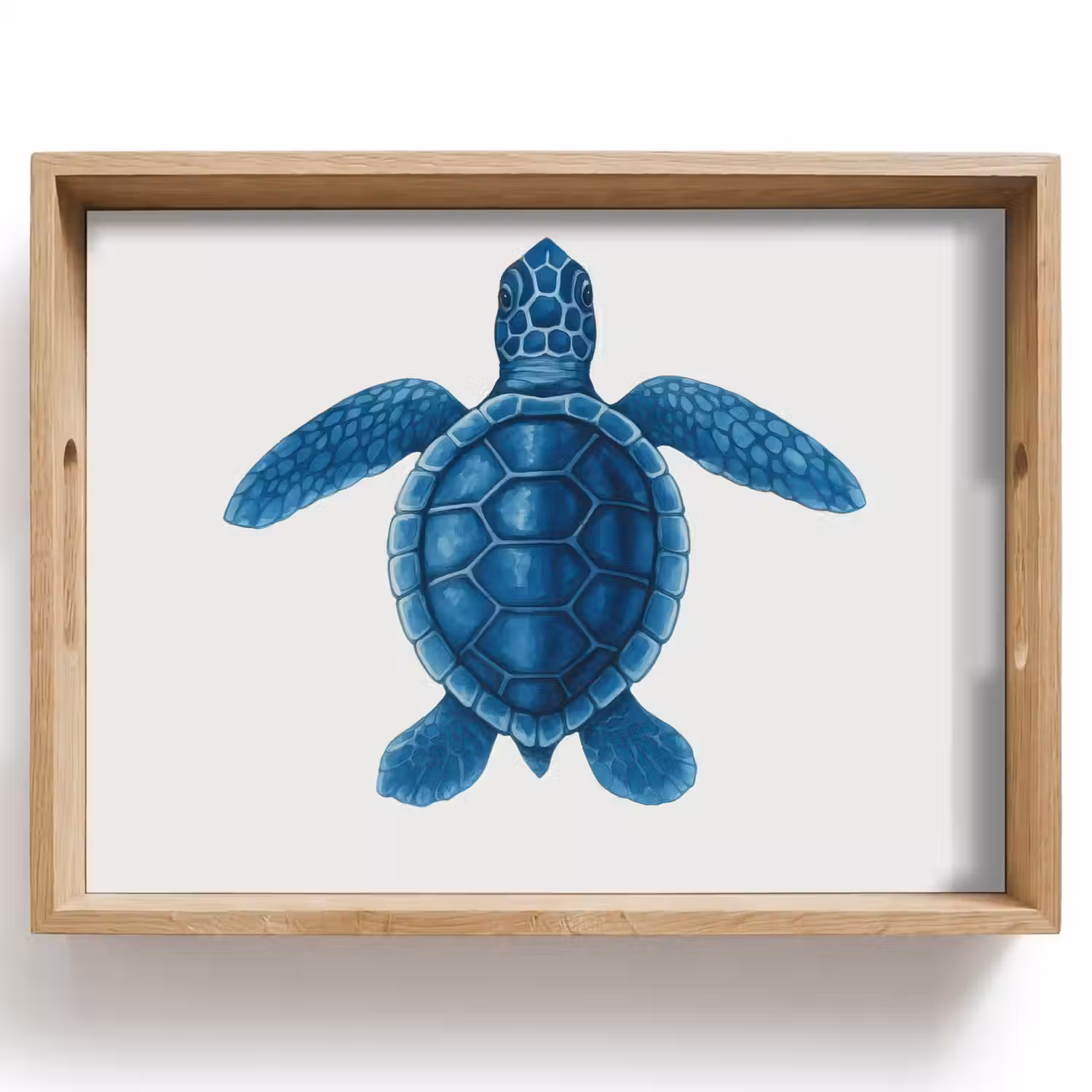 Schildpad - Blauw - Schild Dienblad Rechthoek middel -z3d_shopping