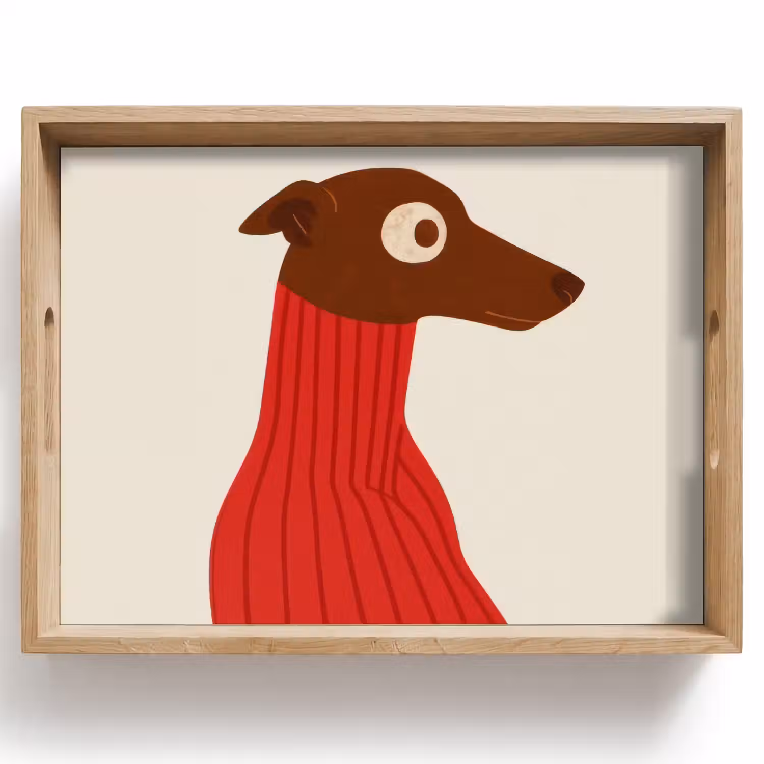 Silhouet - Hond - Trui - Rood Dienblad Rechthoek middel -z3d_shopping