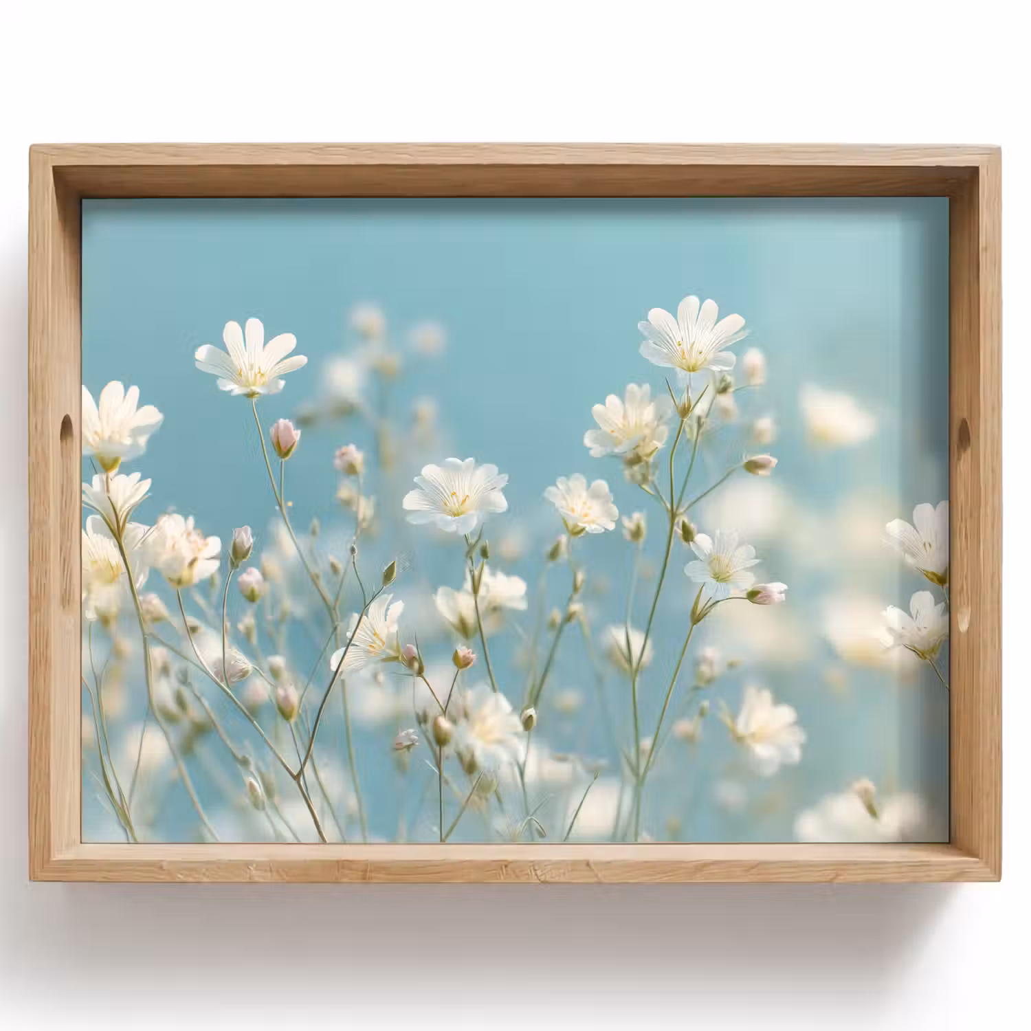 Stängel – Blumen – Luft – Weiß Dienblad Rechthoek middel -z3d_shopping