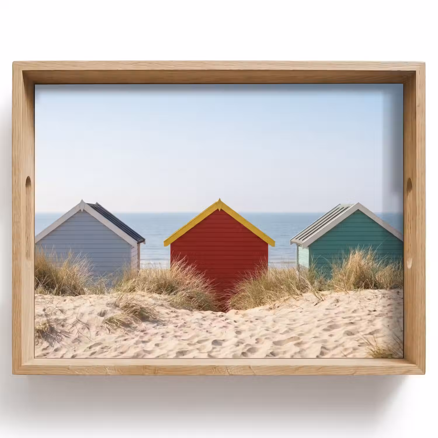 Strand - Huisjes - Kleurrijk - Duinen Dienblad Rechthoek middel -z3d_shopping