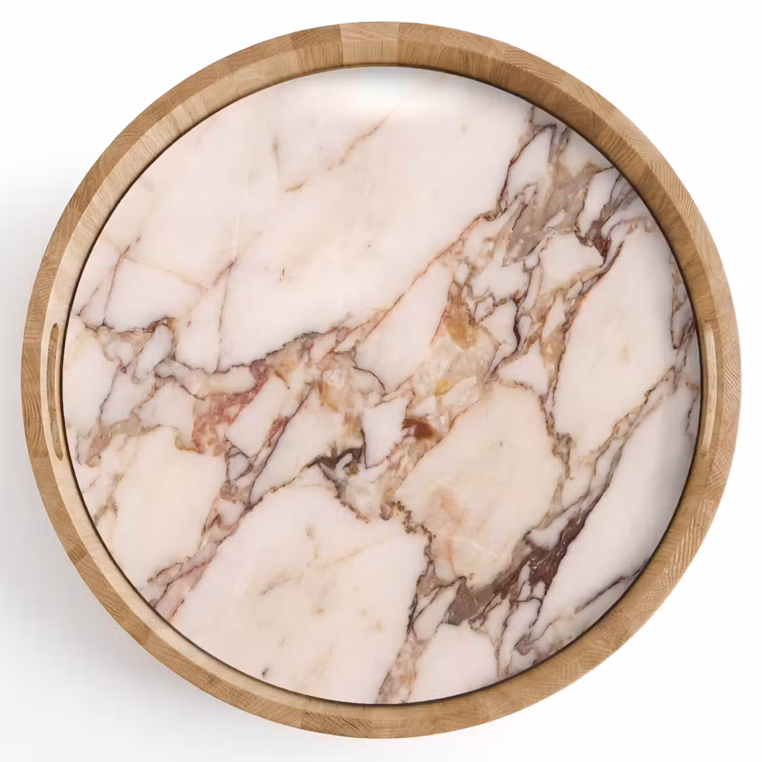 Textuur - Gesteente - Aderen - Abstract - Wit Dienblad Rond middel -z3d_shopping