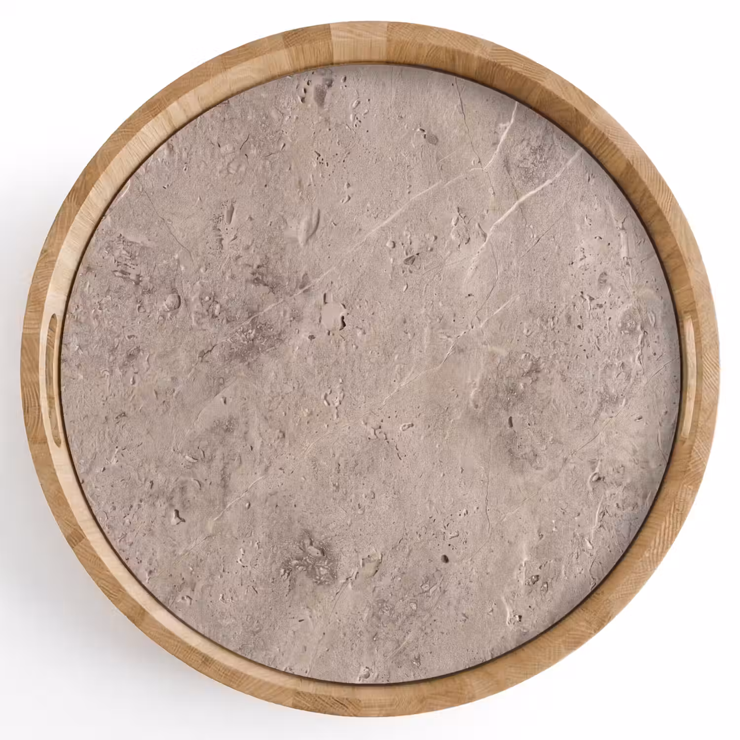 Textuur - Steen - Patroon - Rustiek - Beige Dienblad Rond middel -z3d_shopping