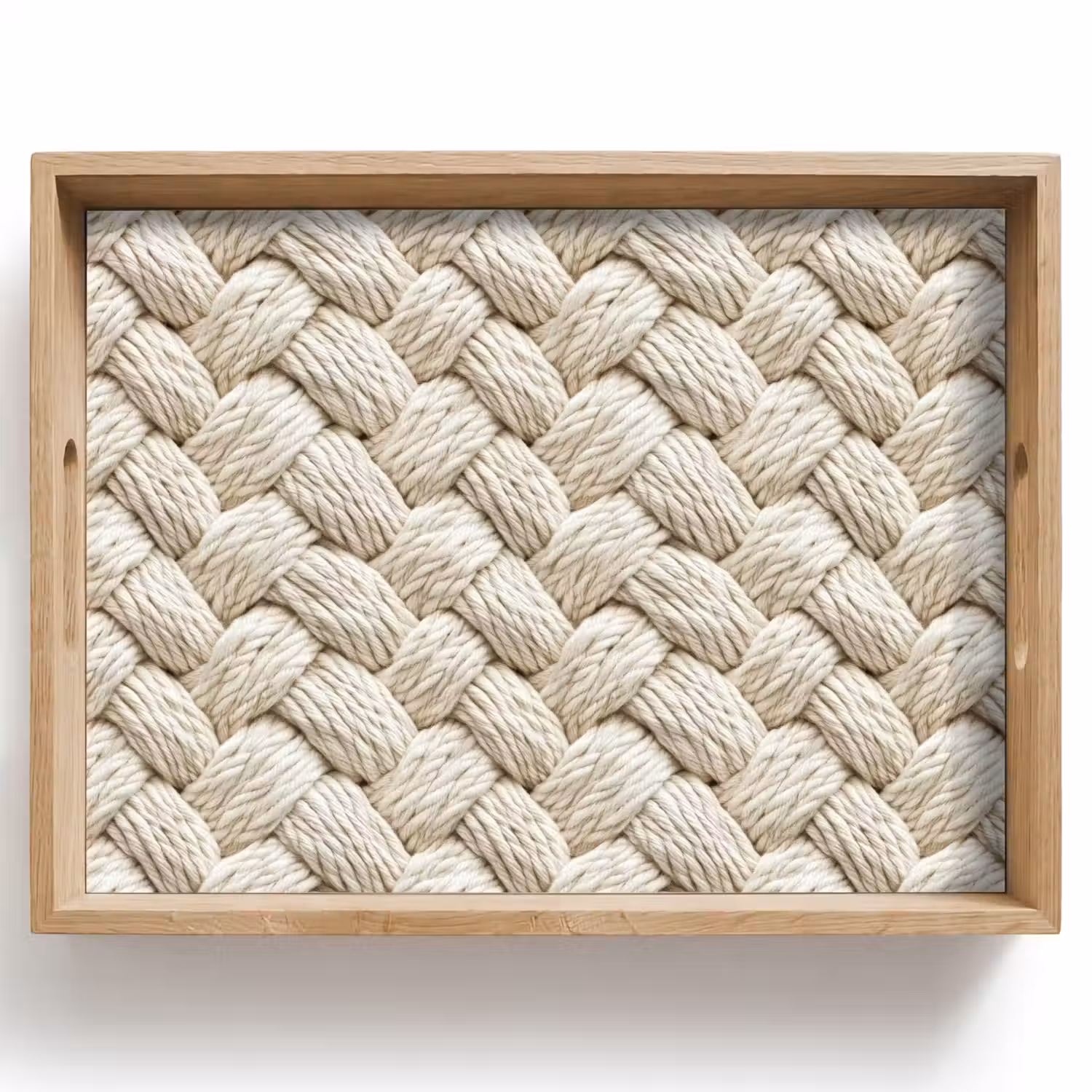 Touw - Gebreid - Beige Dienblad Rechthoek middel 911 -z3d_shopping