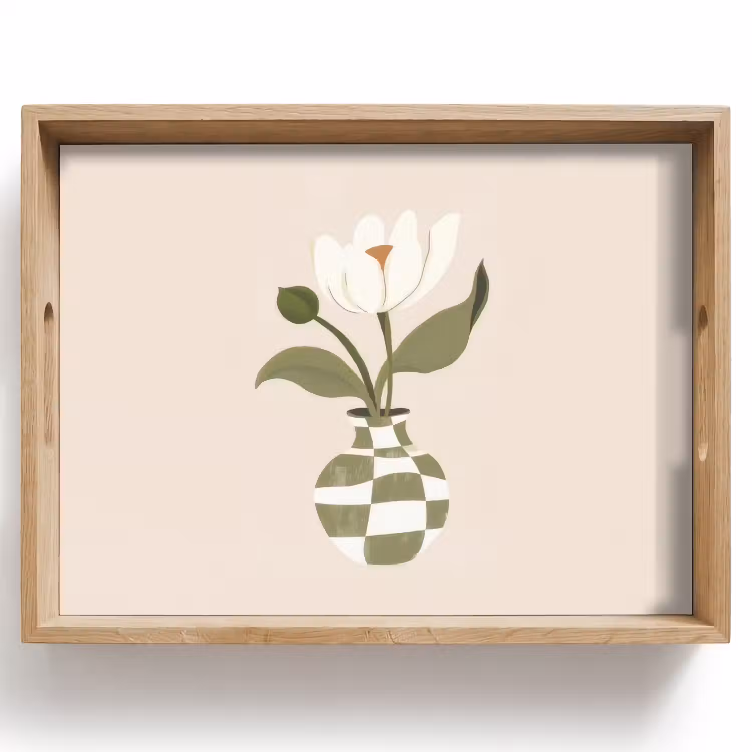 Vaas - Geruit - Bloem - Groen Dienblad Rechthoek middel -z3d_shopping