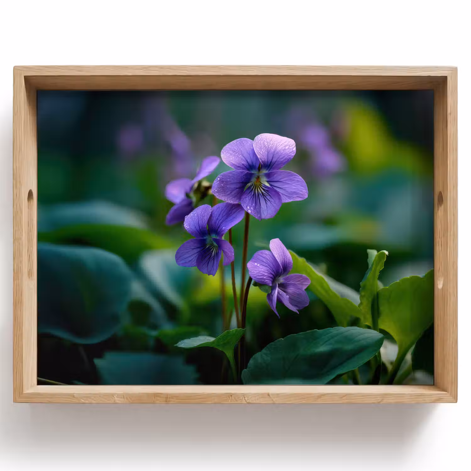 Viooltjes - Paars - Bloem - Bladeren Dienblad Rechthoek middel -z3d_shopping