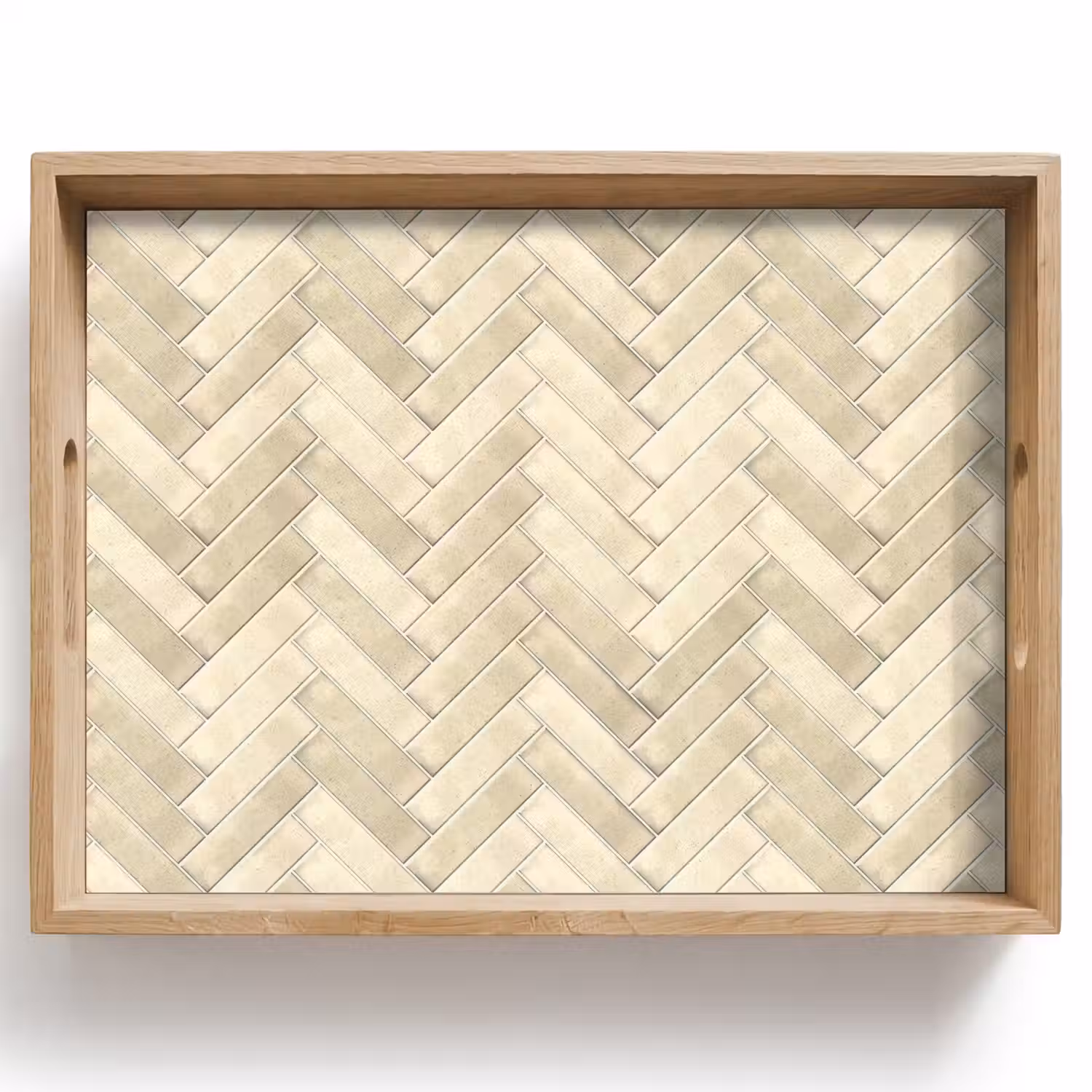 Visgraat - Wandtegel - Licht Beige Dienblad Rechthoek middel 911 -z3d_shopping