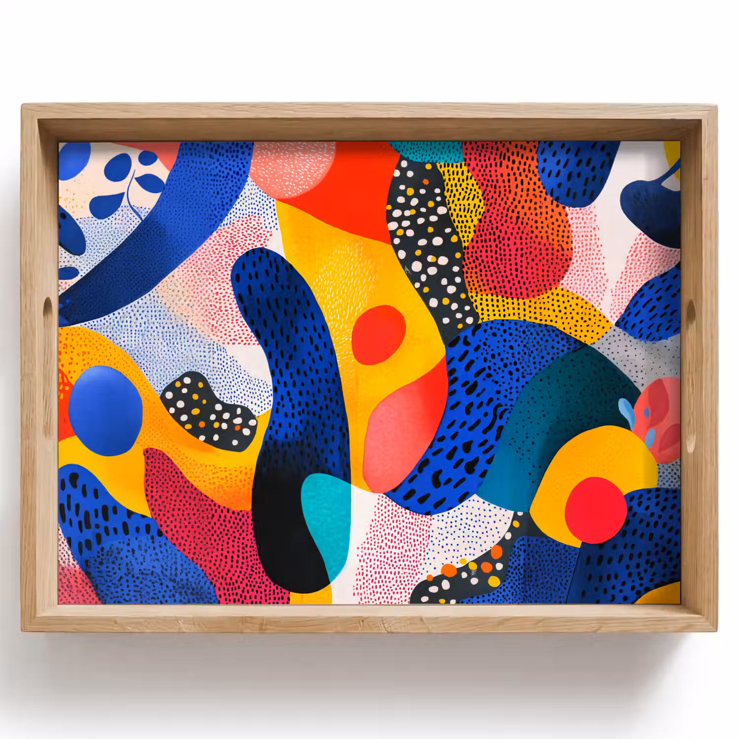 Vormen - Abstract - Stippels - Blauw Dienblad Rechthoek middel -z3d_shopping