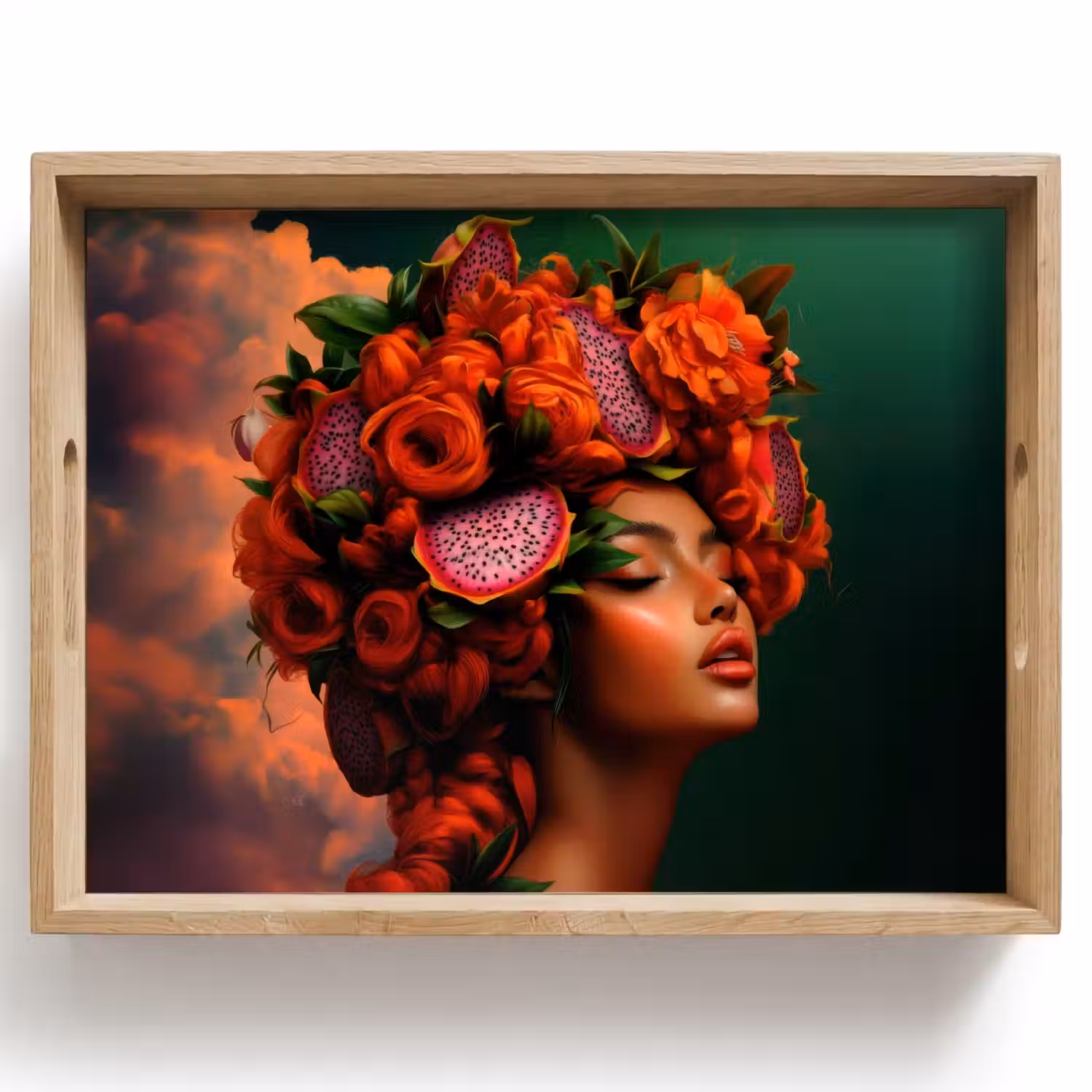 Vrouw - Drankenfruit - Rozen Dienblad Rechthoek middel -z3d_shopping