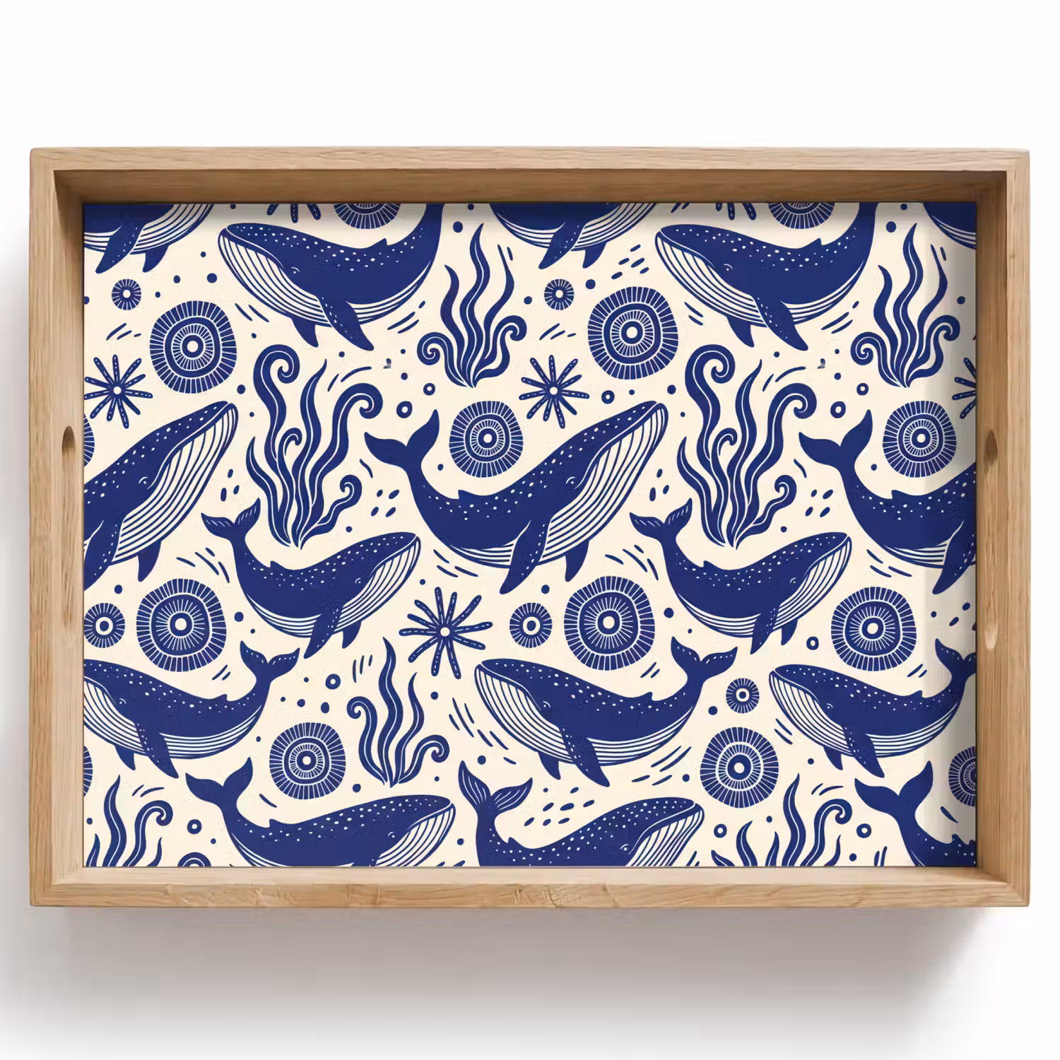Walvis - Onderwater - Dieren - Abstract - Blauw Dienblad Rechthoek middel -z3d_shopping