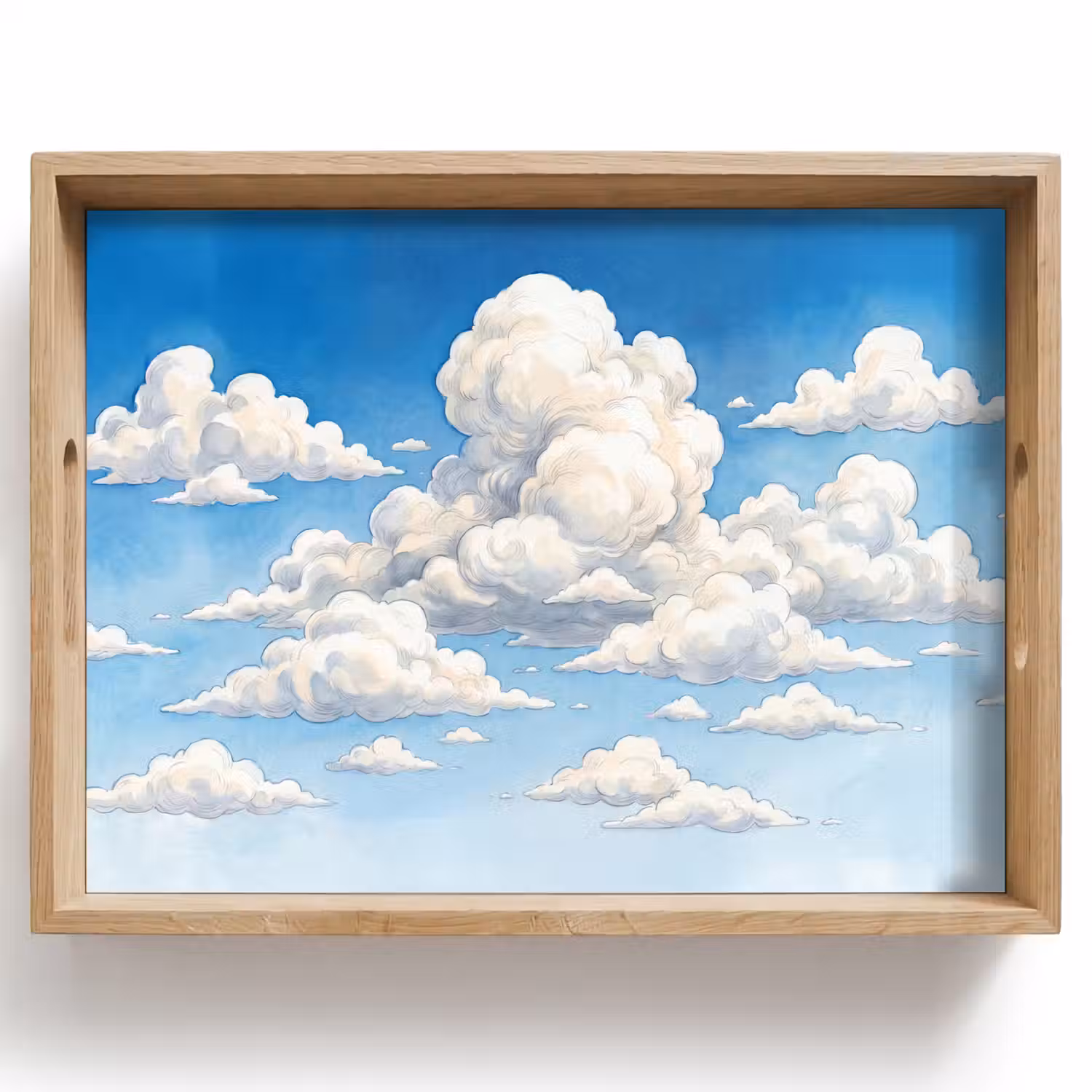 Wolken - Blauwe lucht - Natuur - Modern - Wit Dienblad Rechthoek middel -z3d_shopping