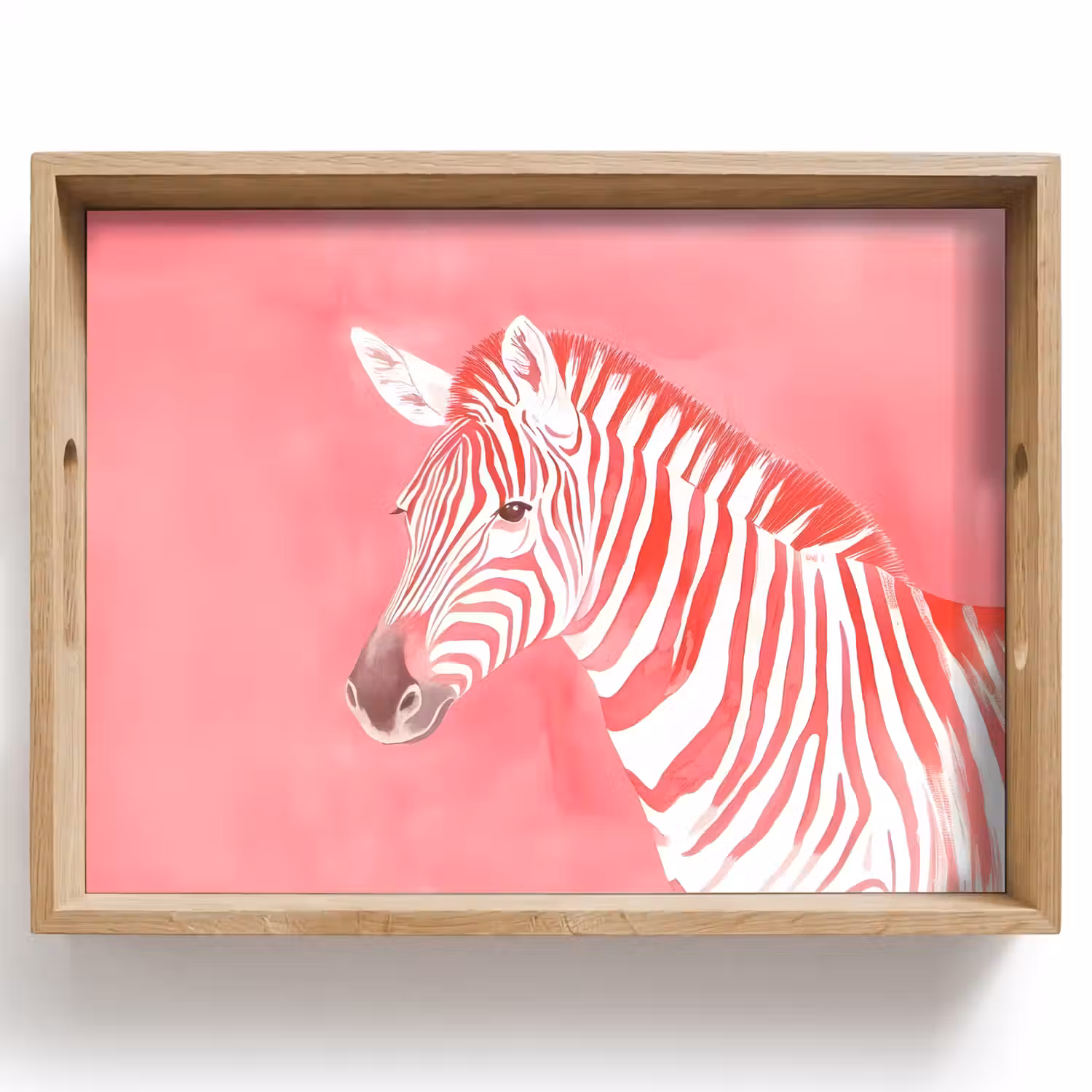 Zebra - Pink - Verf Dienblad Rechthoek middel -z3d_shopping