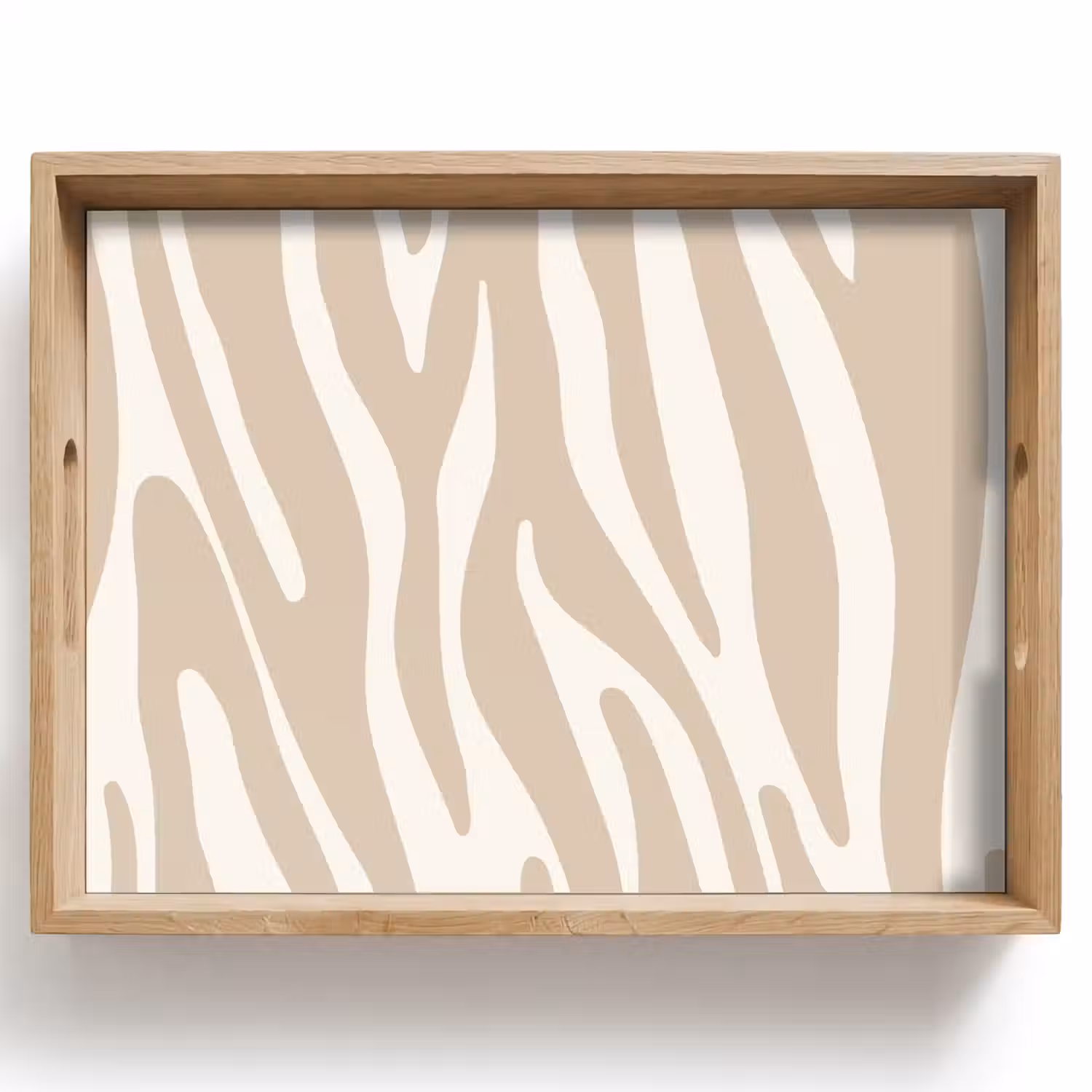 Zebraprint - Beige - Wit - Dierenprint Dienblad Rechthoek middel -z3d_shopping