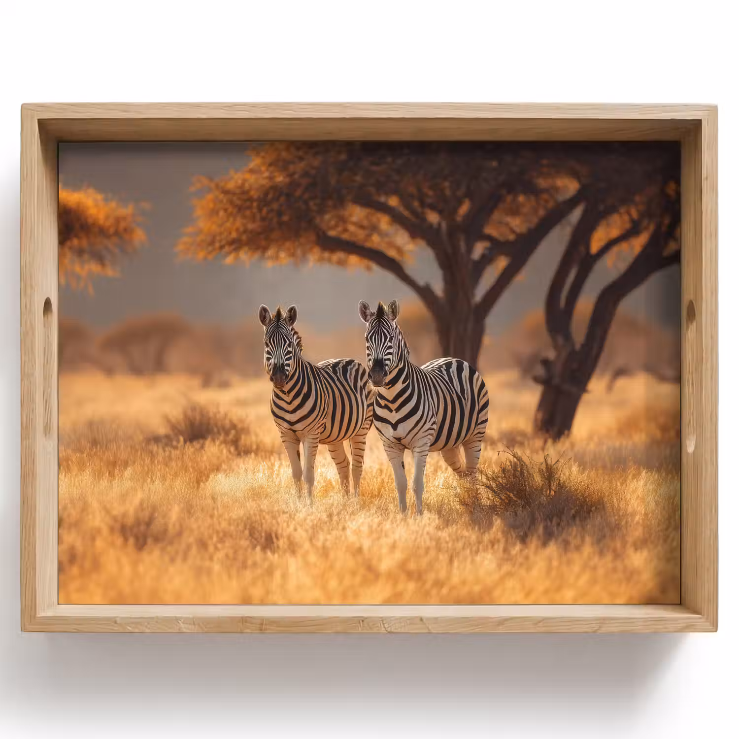 Zebra's - Savannelandschap - Gras Dienblad Rechthoek middel -z3d_shopping
