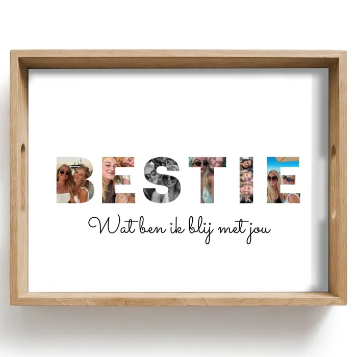 Bestie - Lettercollage Dienblad Rechthoek middel -z3d_shopping