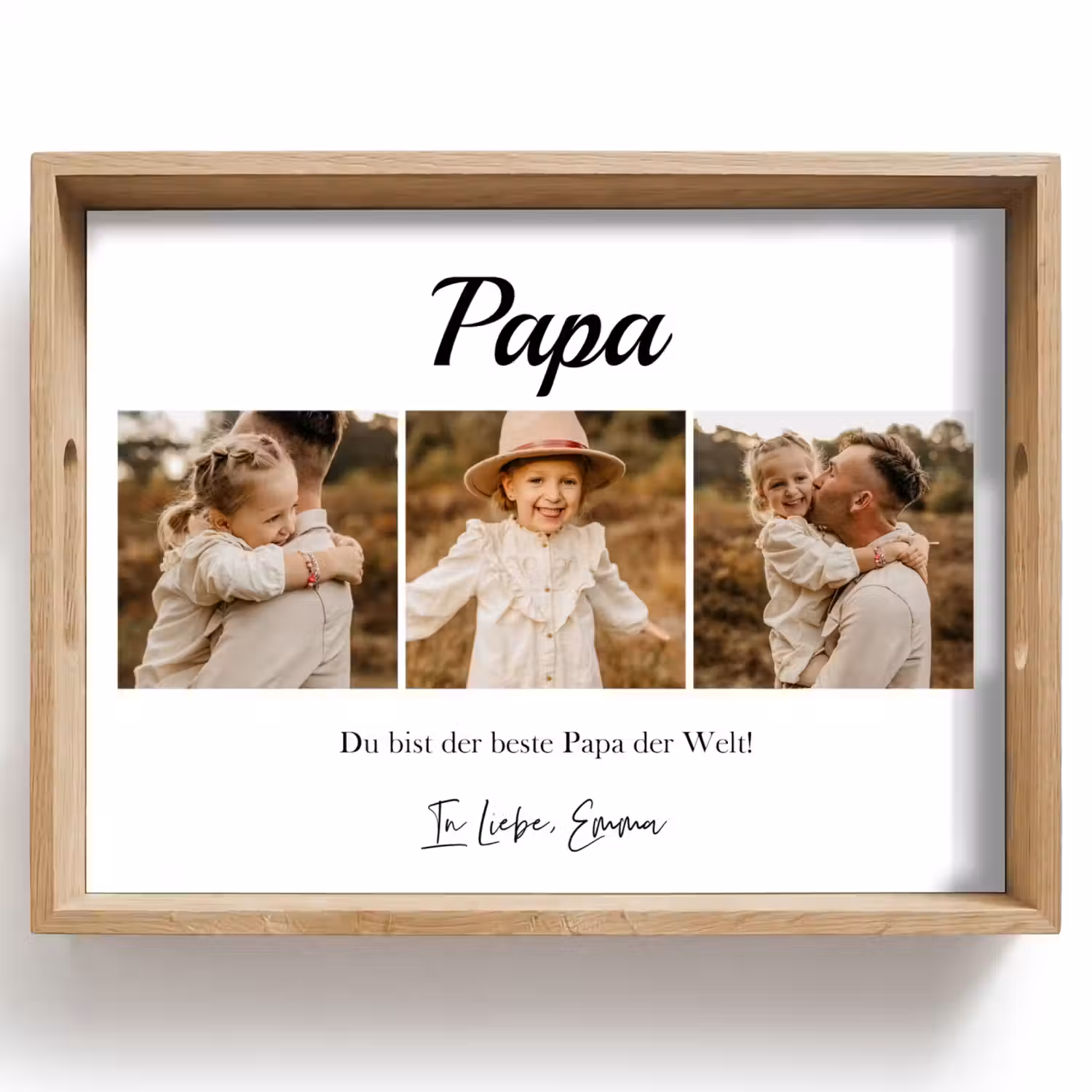 Papa - Fotocollage - 3 Fotos Dienblad Rechthoek middel -z3d_shopping