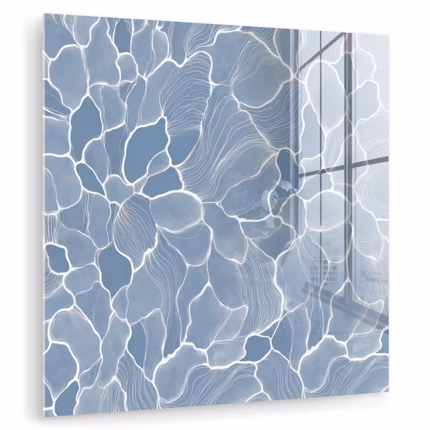 Abstract - Blauw - Bladeren plexiglas 5mm klein -zzzproduct_nieuw
