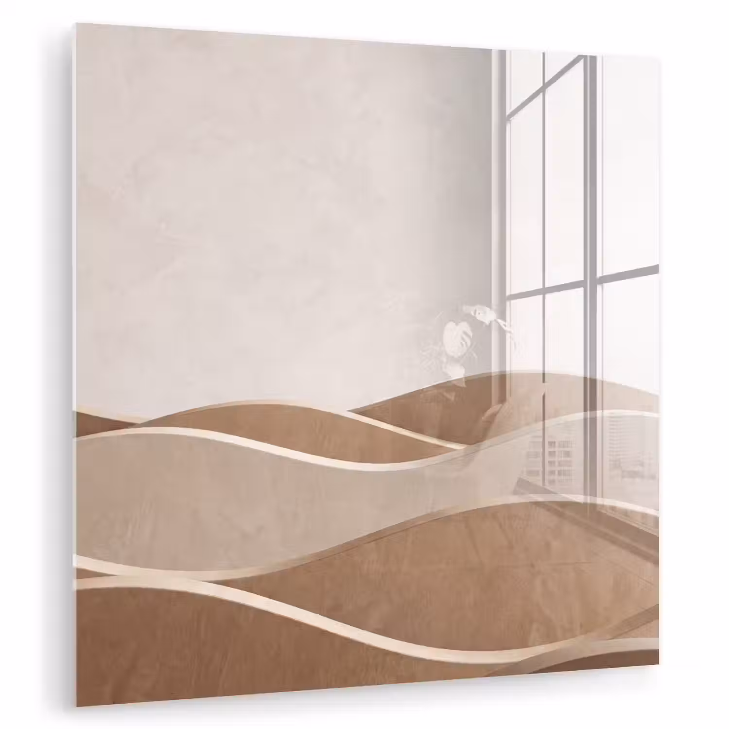 Abstract - Golven - Modern - Beige plexiglas 5mm klein -zzzproduct_nieuw