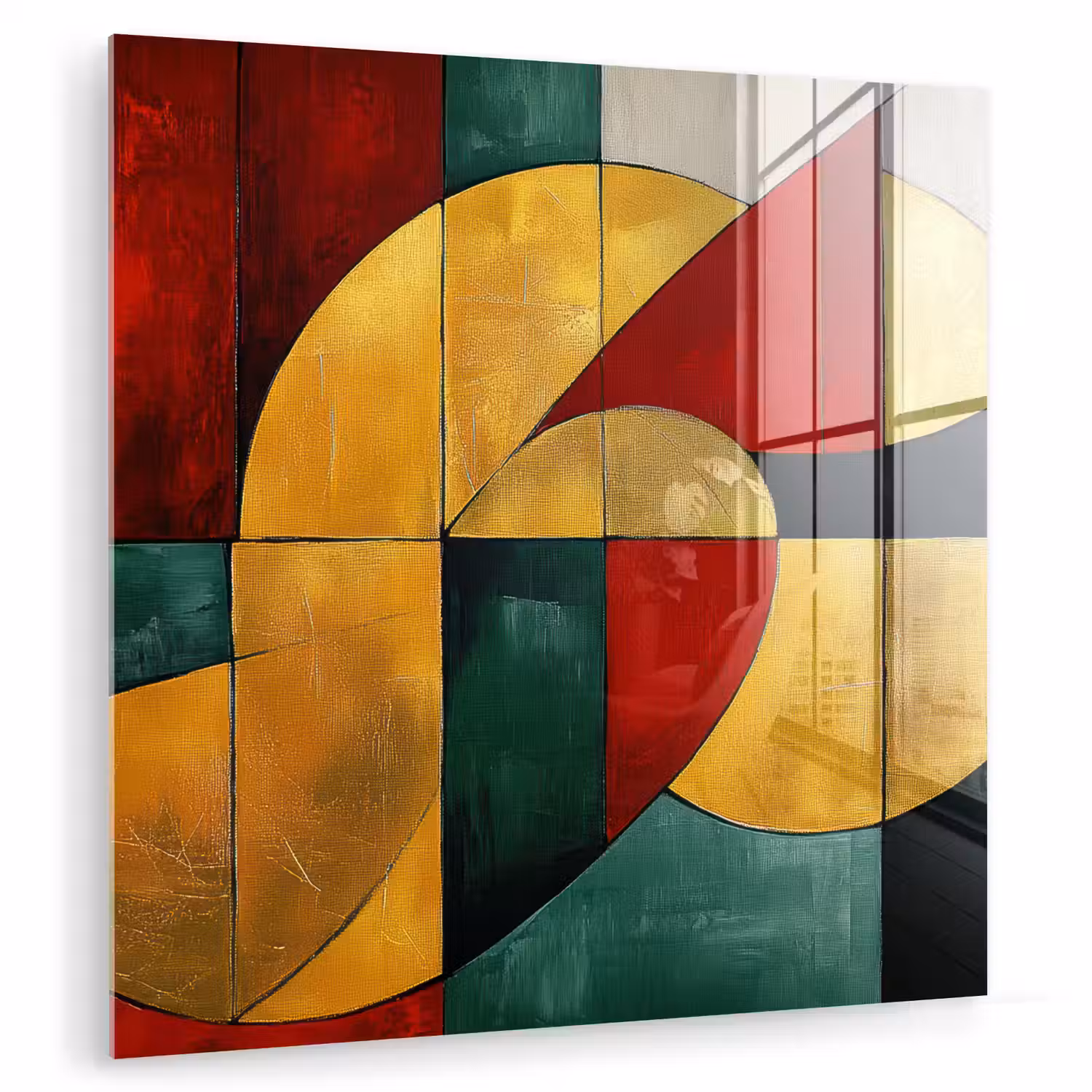 Abstract - Kerst - Goud - Rood - Groen plexiglas 5mm klein -zzzproduct_nieuw