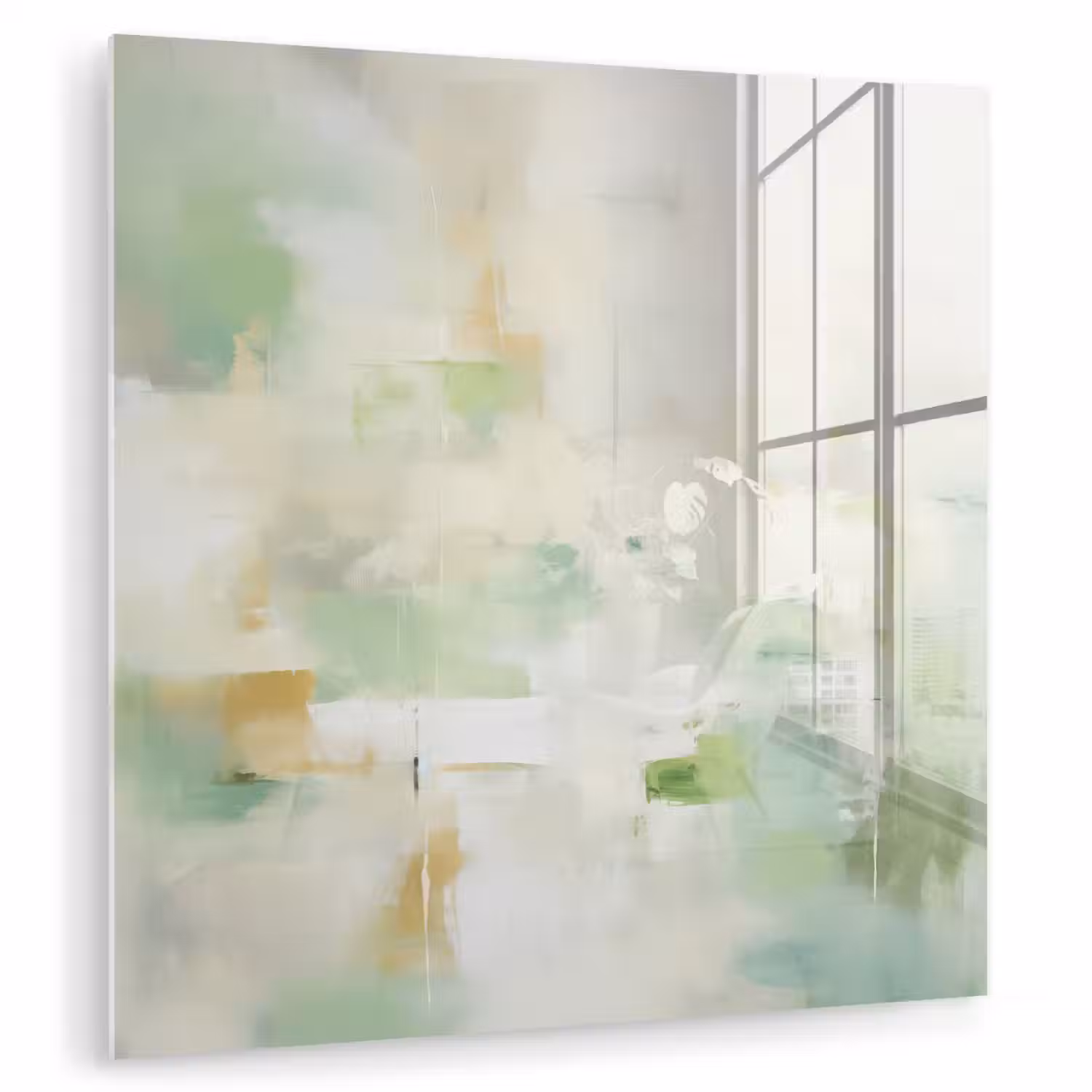 Abstract - Kunst - Wit - Groen - Modern plexiglas 5mm klein -zzzproduct_nieuw