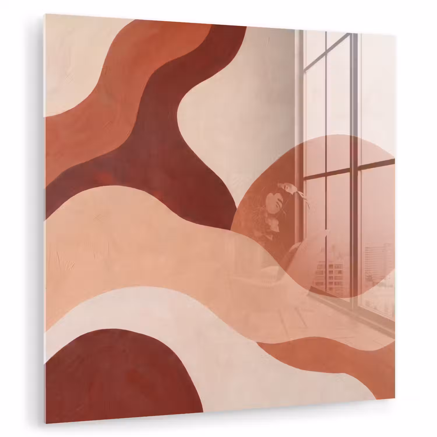 Abstract - Vormen - Organisch - Aardetinten - Modern plexiglas 5mm klein -zzzproduct_nieuw