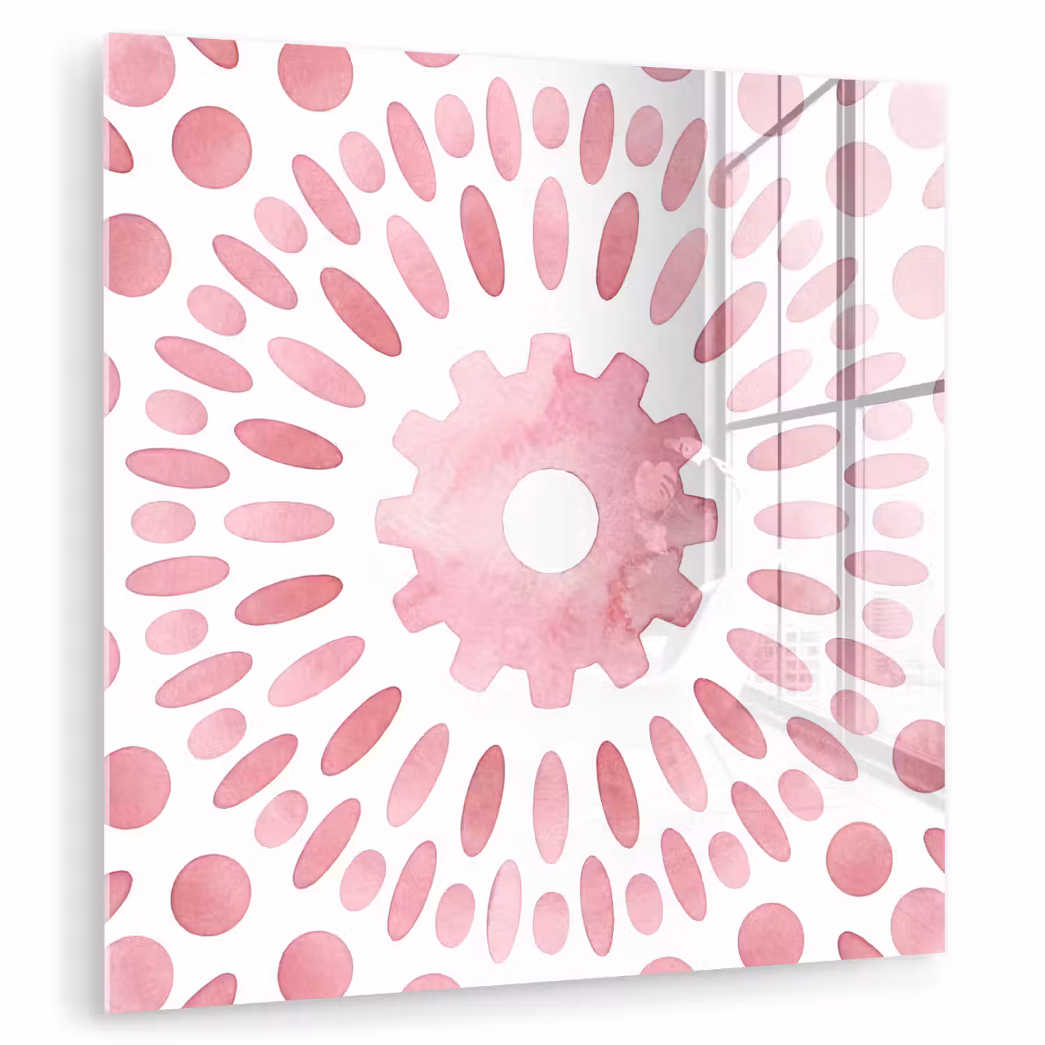 Abstract - Vormen - Patroon - Aquarel - Roze plexiglas 5mm klein -zzzproduct_nieuw