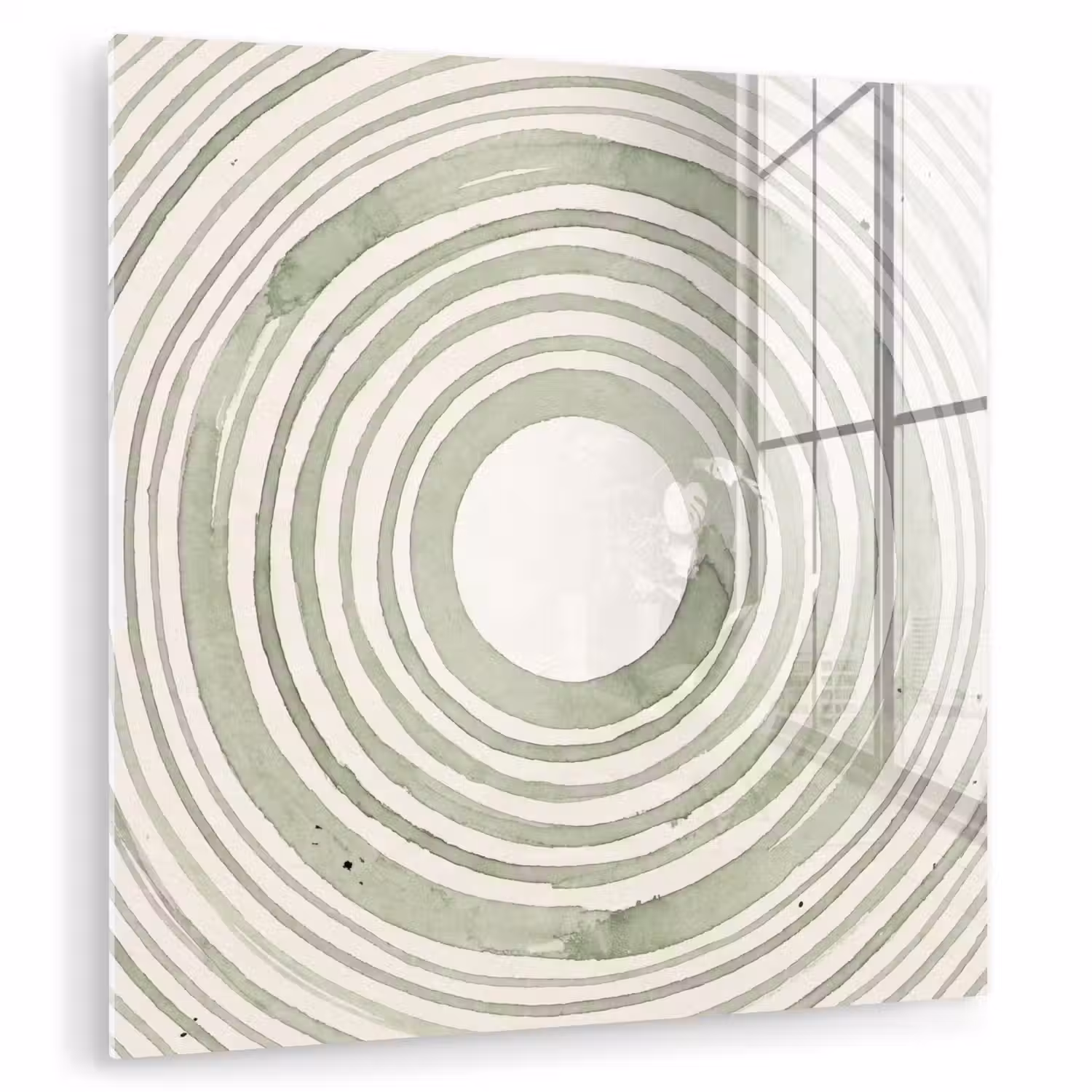 Abstractie - Cirkels - Waterverf - Groen - Modern plexiglas 5mm klein -zzzproduct_nieuw