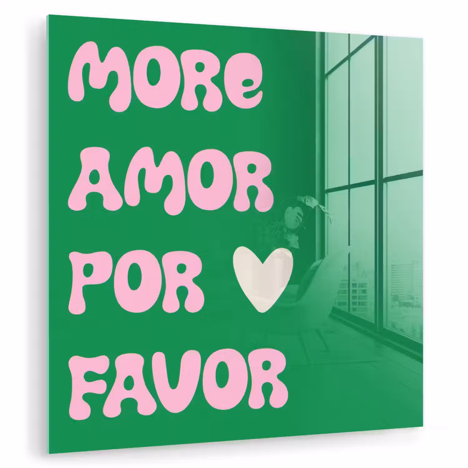 Amor - Valentijn - Groen - Tekst plexiglas 5mm klein -zzzproduct_nieuw