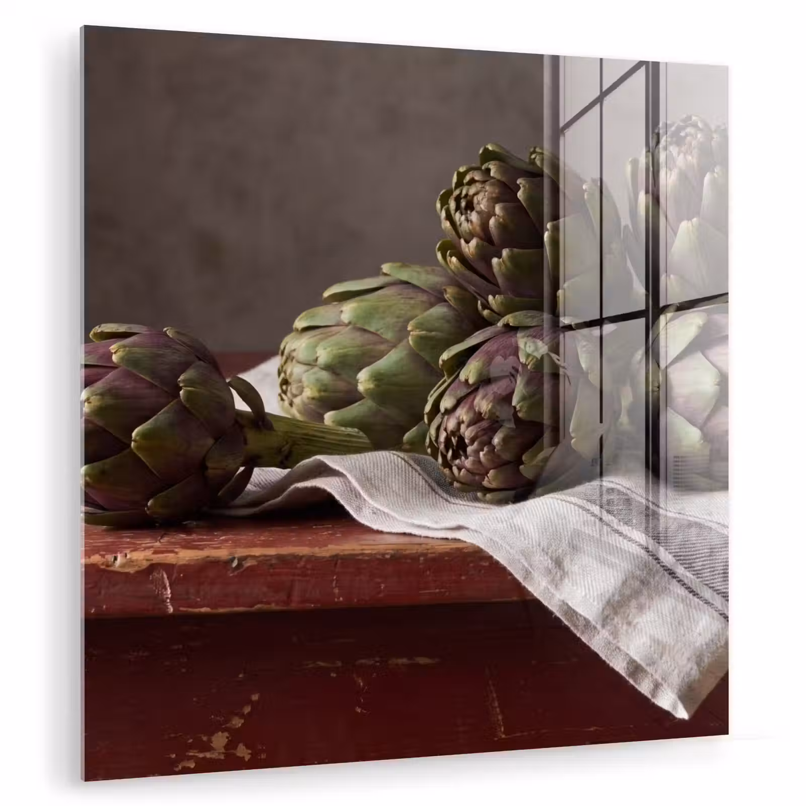 Glas schilderij - Artisjok - Eten - Rustiek - Artisjok - Eten - Rustiek plexiglas 5mm klein