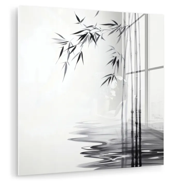 Bamboestammen - Water - Minimalistisch - Wit plexiglas 5mm klein -zzzproduct_nieuw