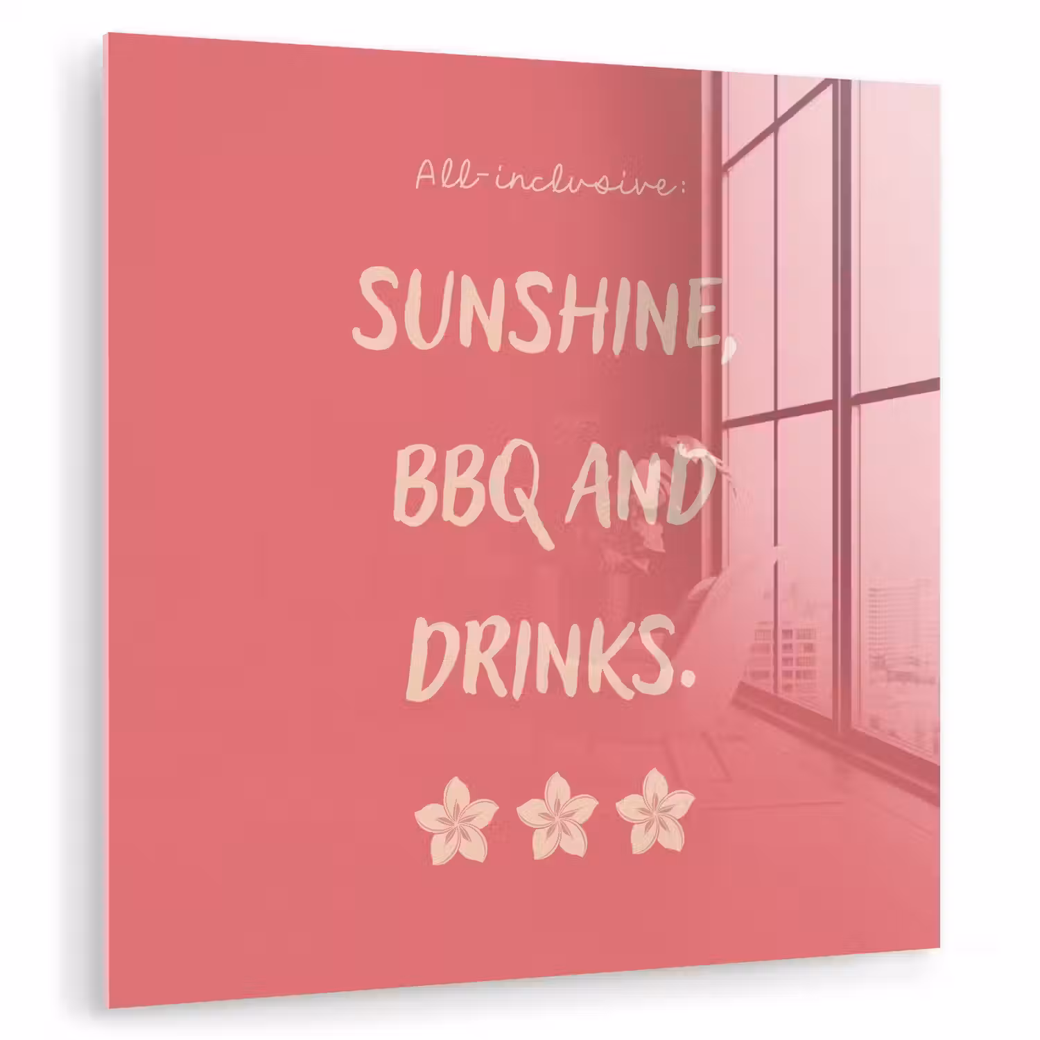 BBQ - Quote - Roze - Zomer plexiglas 5mm klein -zzzproduct_nieuw