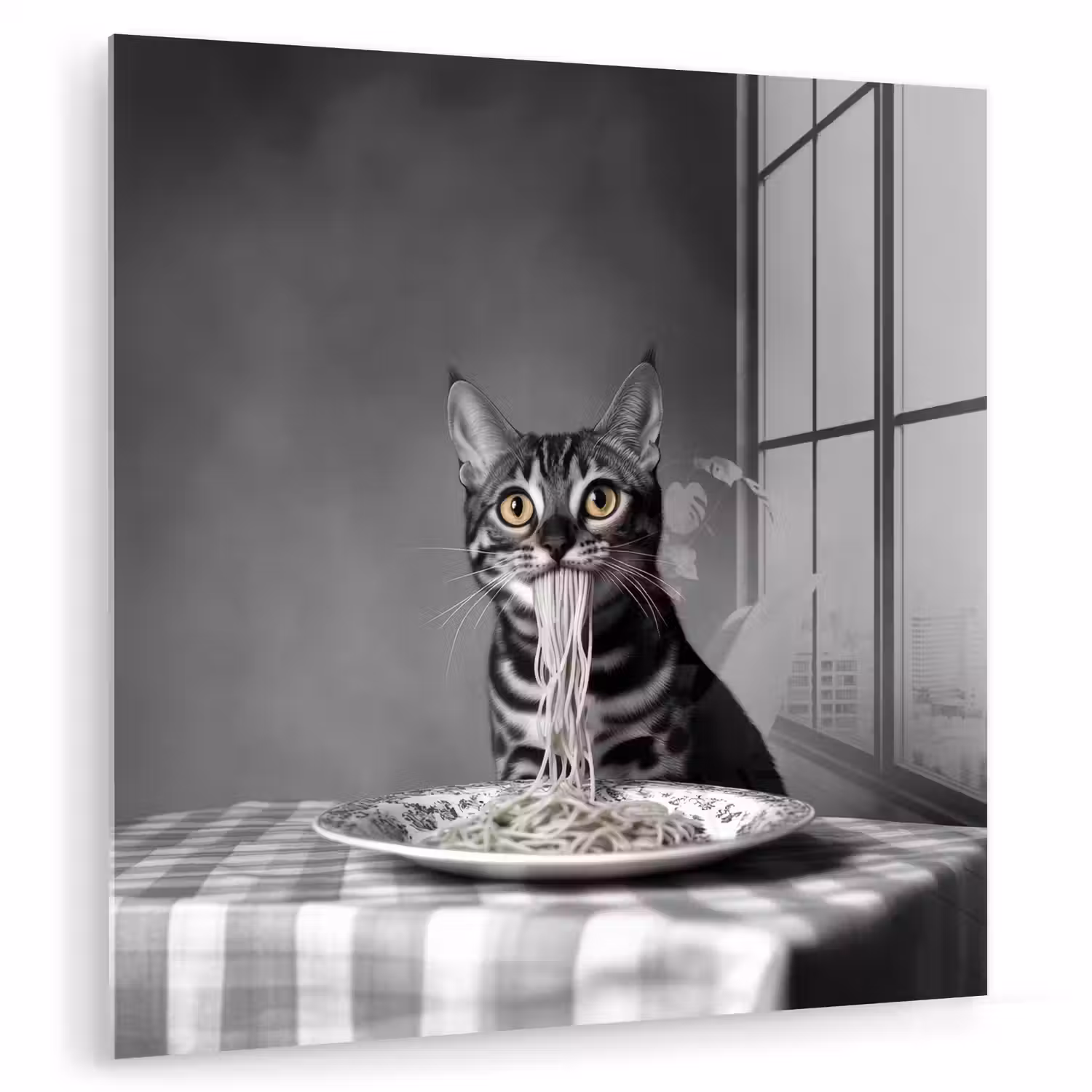 Bengaal - Kat - Tafelkleed - Zwart - Wit - Dier plexiglas 5mm klein -zzzproduct_nieuw