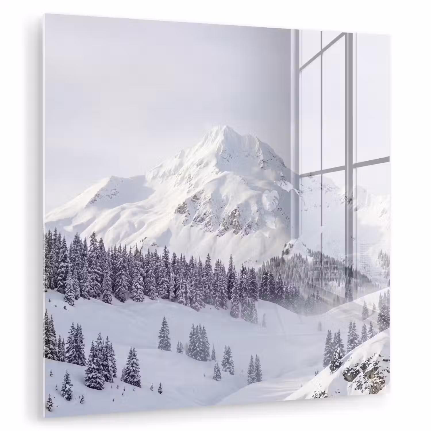 Berg - Sneeuw - Winter - Natuur - Wit plexiglas 5mm klein -zzzproduct_nieuw