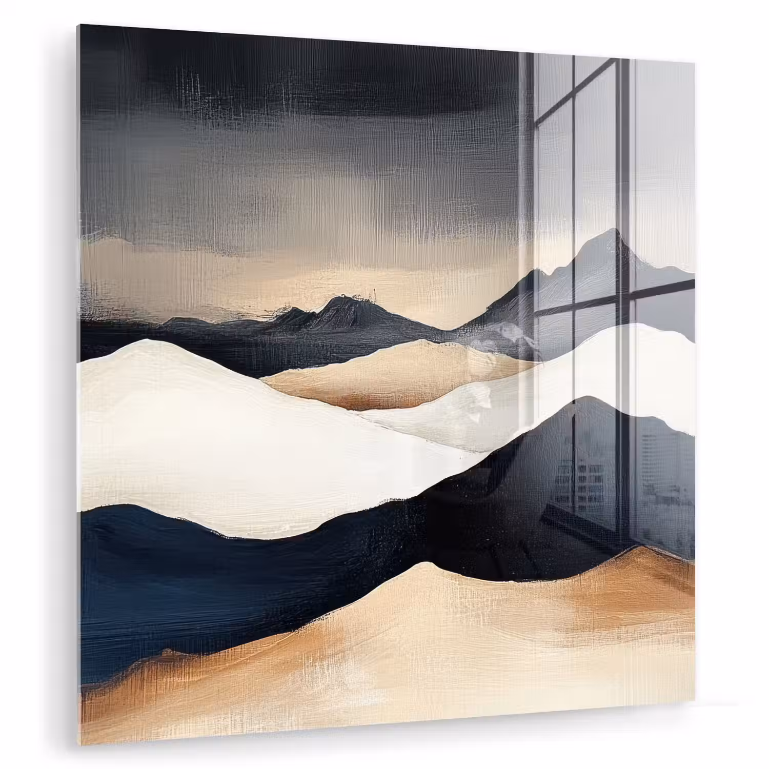 Bergen - Donkerblauw - Landschap plexiglas 5mm klein -zzzproduct_nieuw