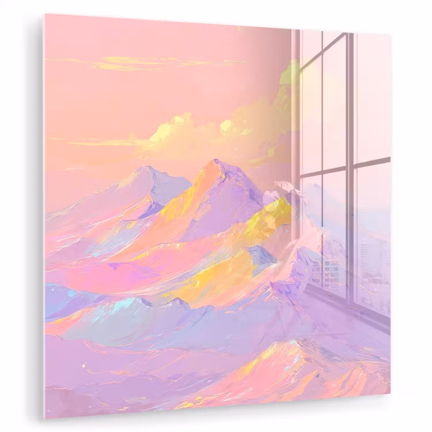 Bergtoppen - Wolken - Dromerig plexiglas 5mm klein -zzzproduct_nieuw