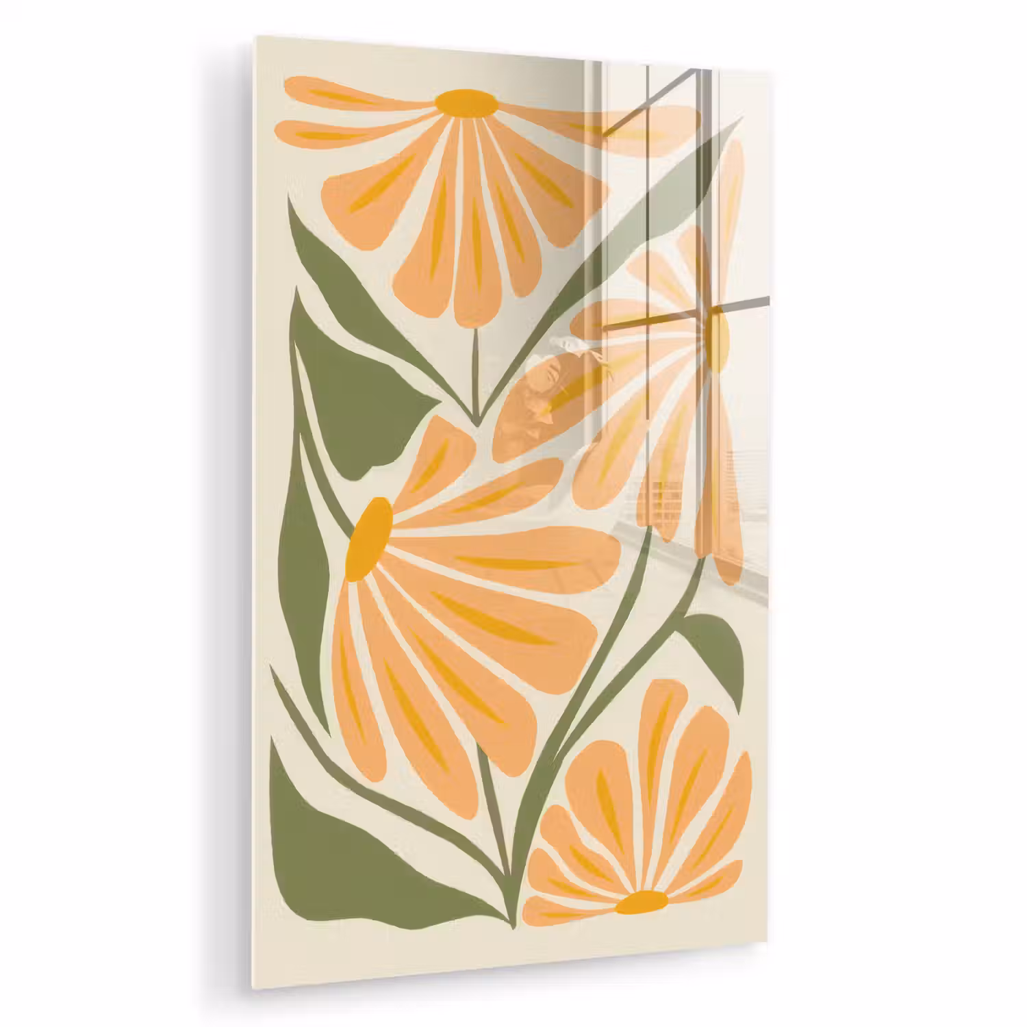 Blaadjes - Zachtoranje - Bloemen plexiglas 5mm klein -zzzproduct_nieuw