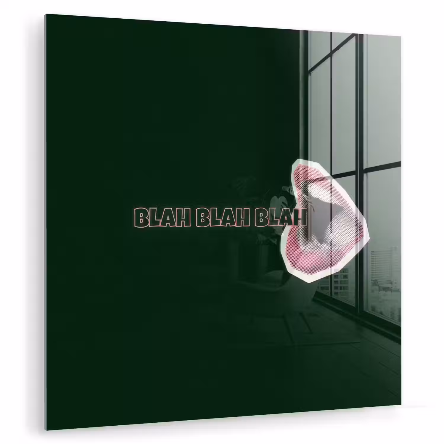 BLAH BLAH BLAH - Mond - Groen plexiglas 5mm klein -zzzproduct_nieuw