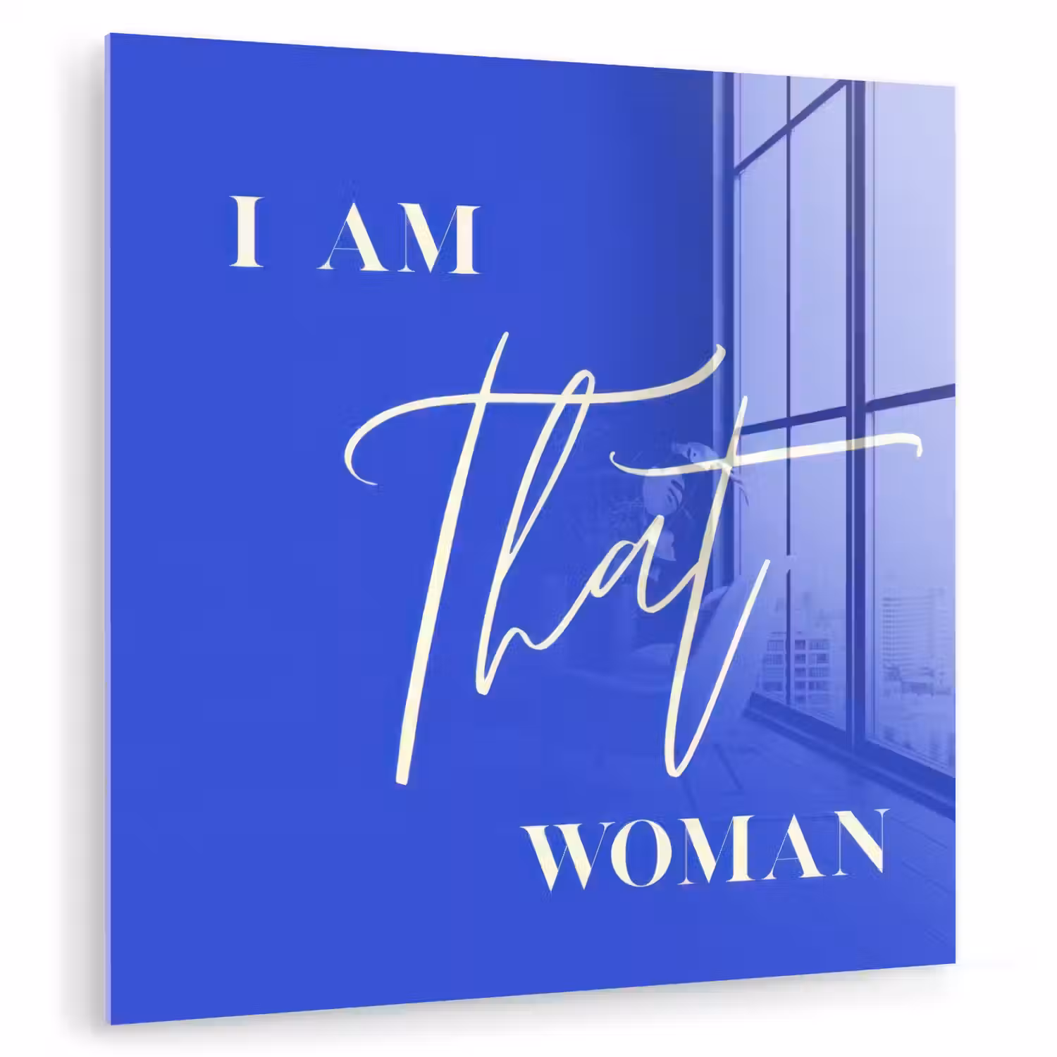 Blauw - I am that woman - Sierlijk - Minimalistisch plexiglas 5mm klein -zzzproduct_nieuw
