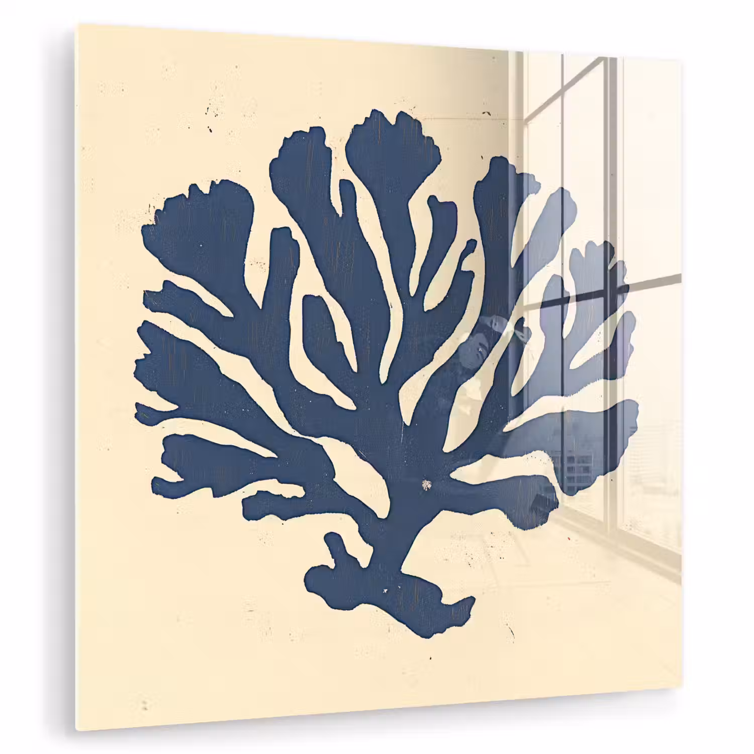 Blauw koraal - Vertakkingen - Beige plexiglas 5mm klein -zzzproduct_nieuw